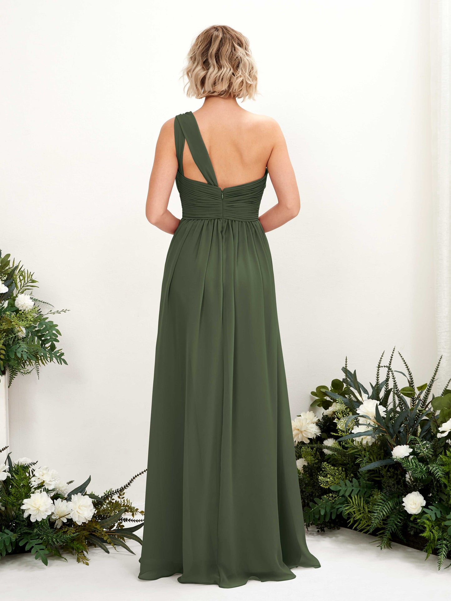 Flaze Martini Olive One Shoulder Maxi Dress