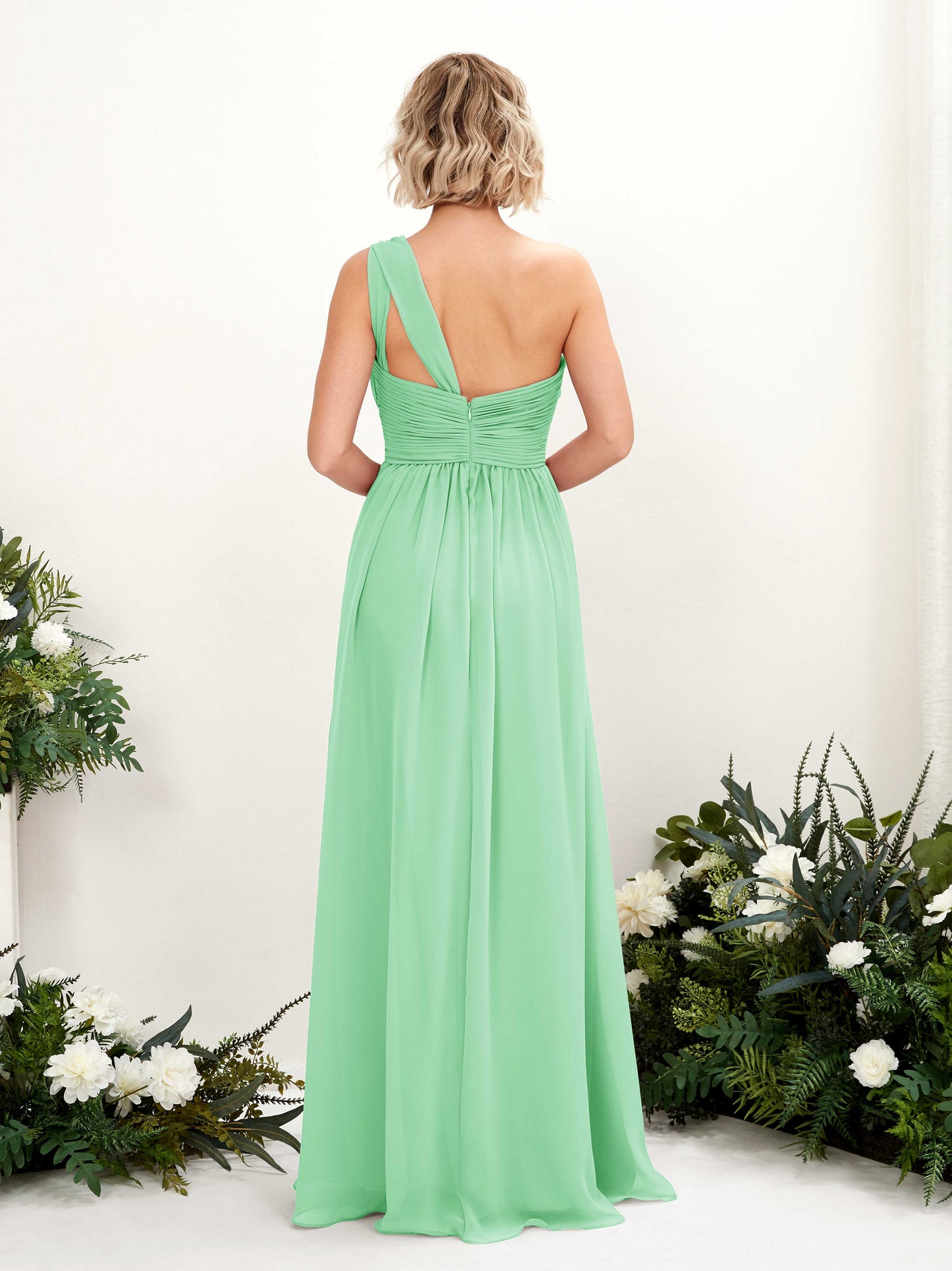 Flaze Mint Green One Shoulder Maxi Dress