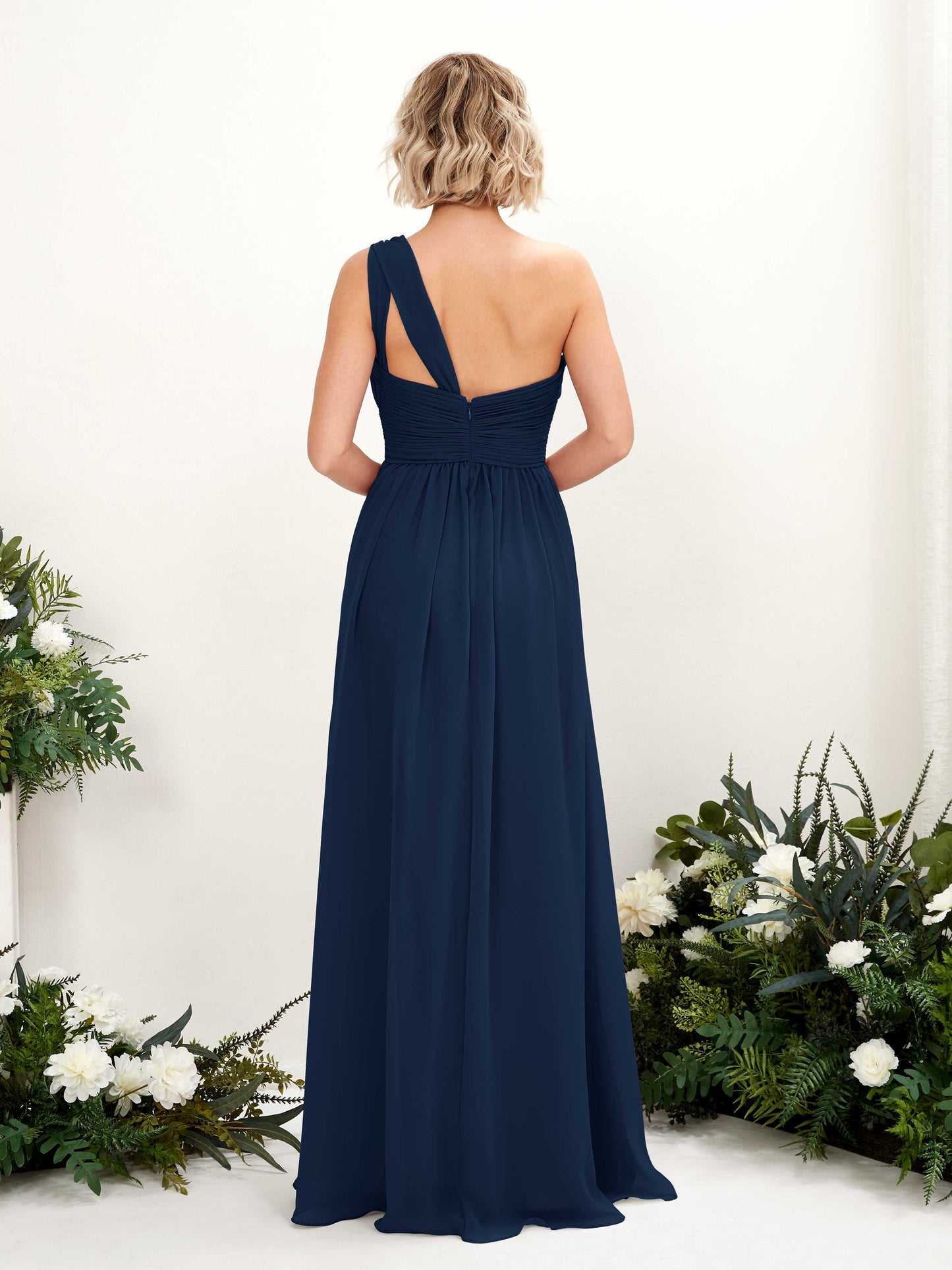 Flaze Navy One Shoulder Maxi Dress