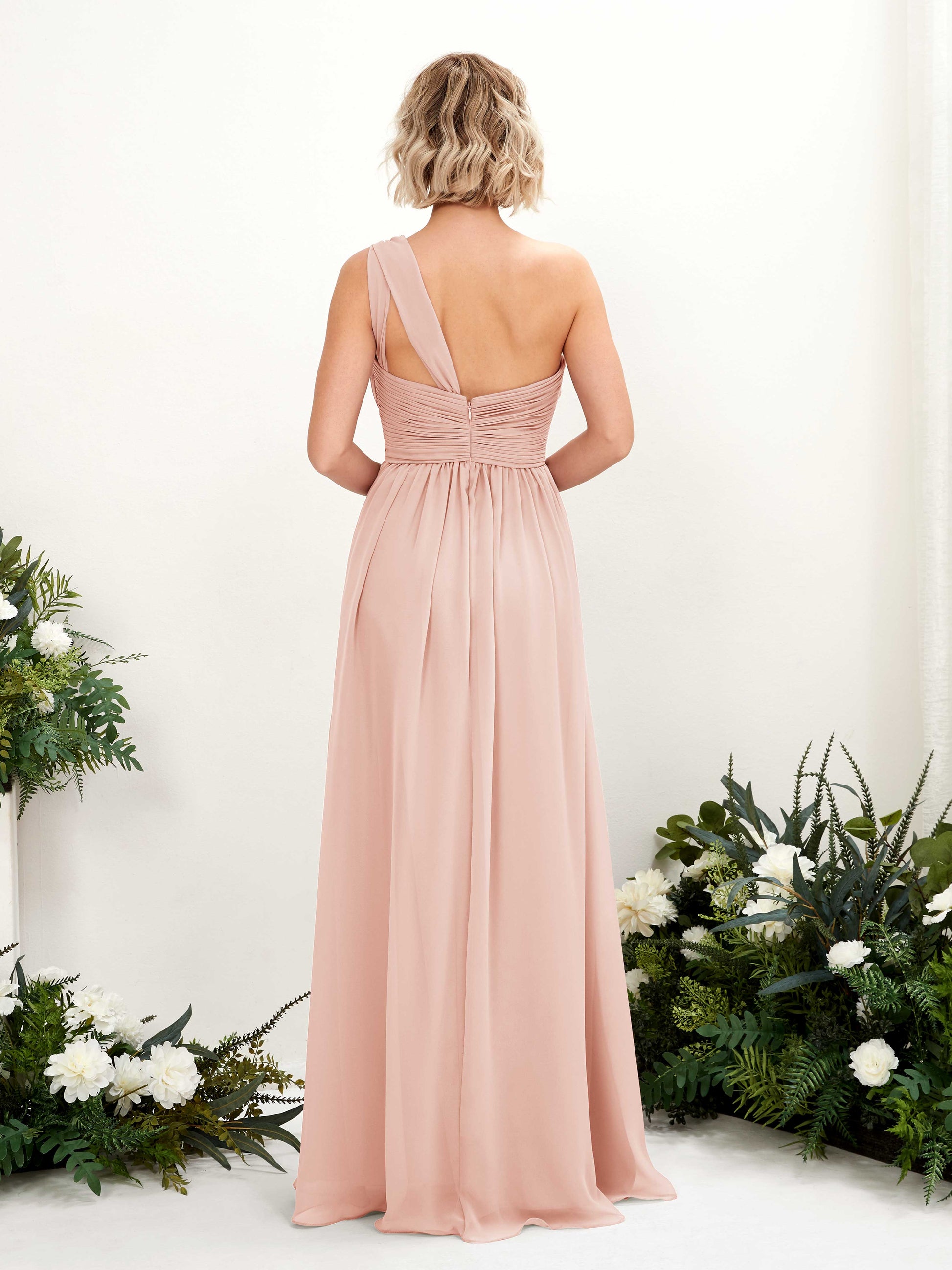 Flaze Pearl Pink One Shoulder Maxi Dress