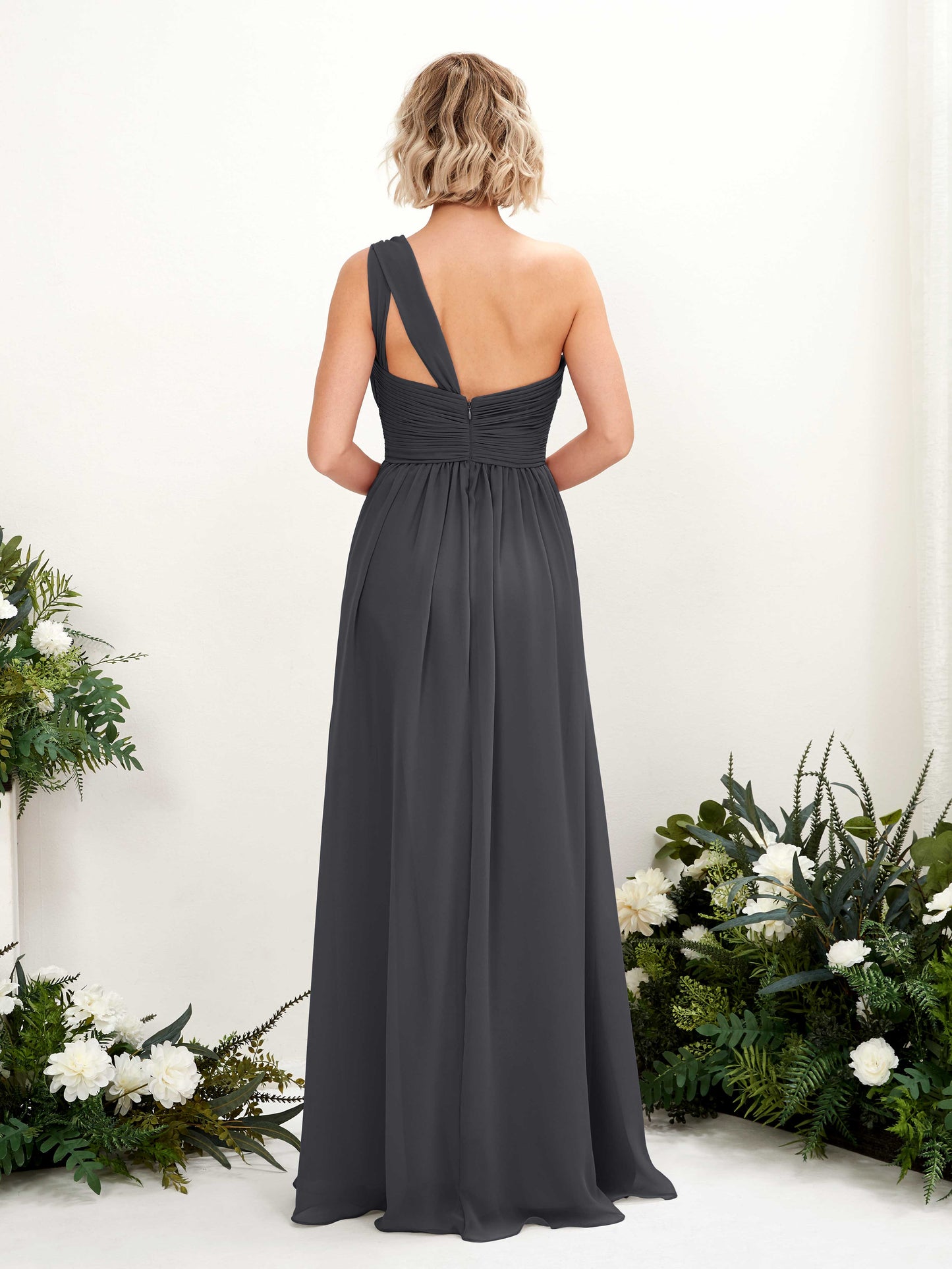 Flaze Pewter One Shoulder Maxi Dress