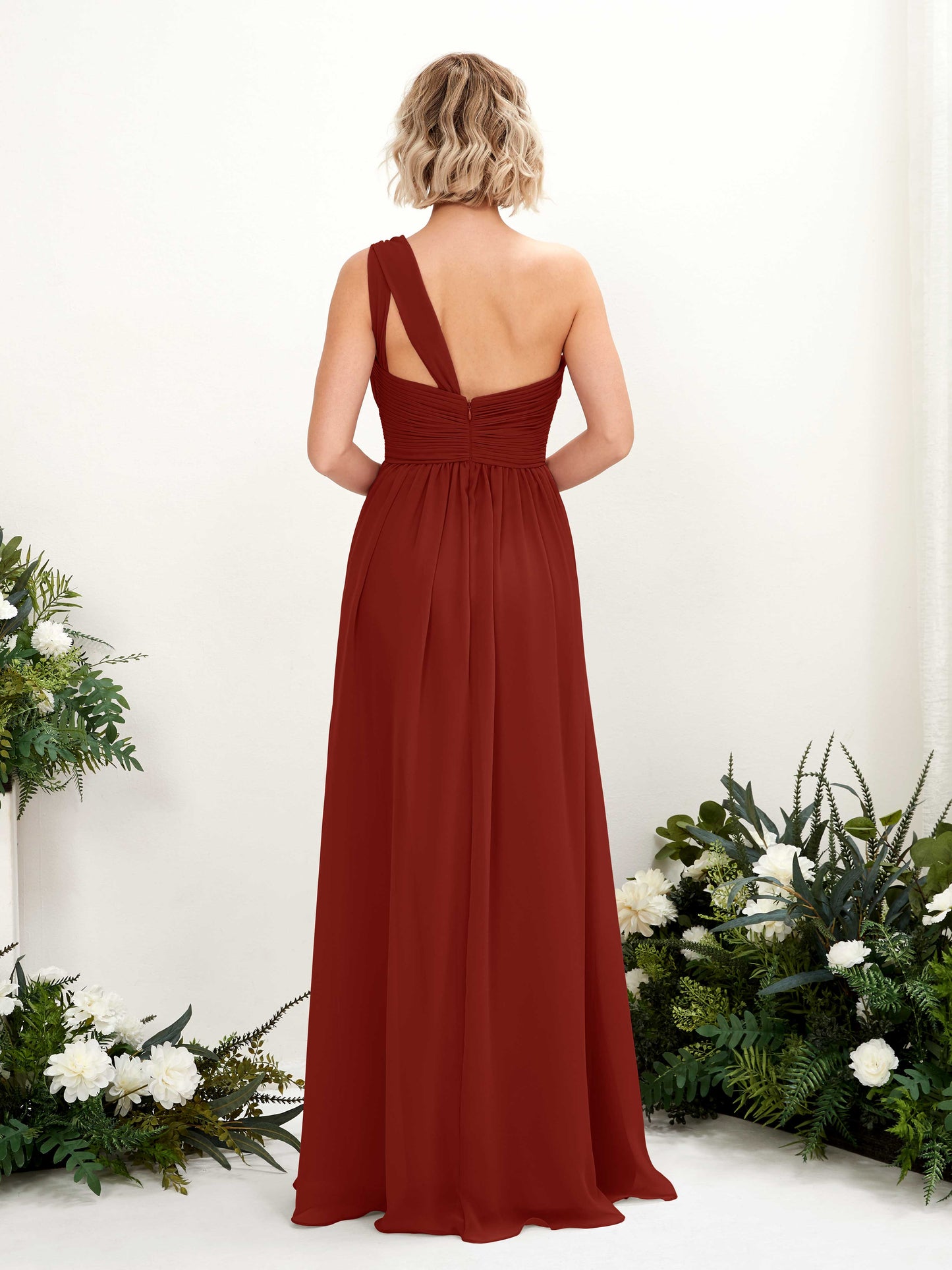 Flaze Rust One Shoulder Maxi Dress