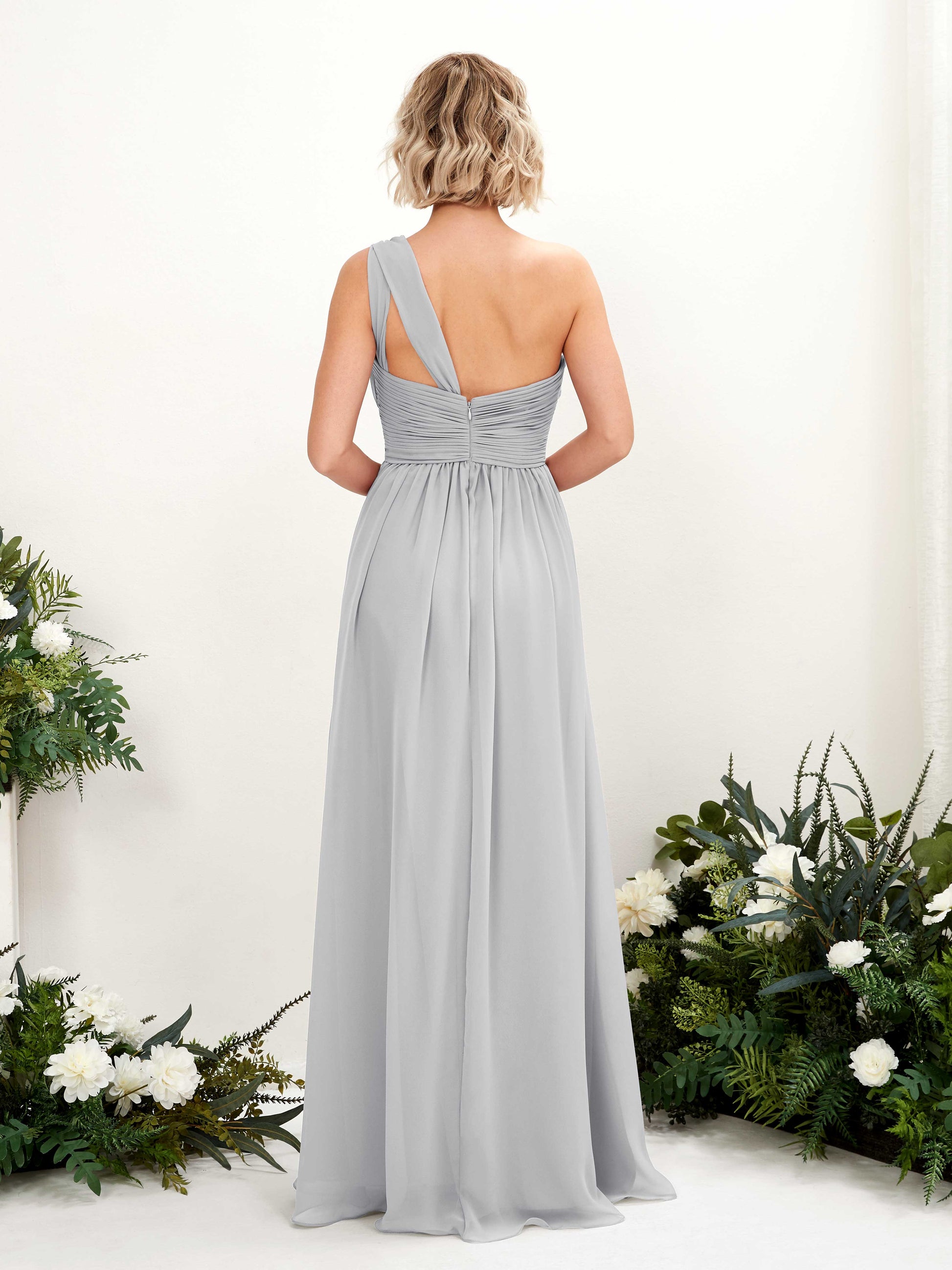 Flaze Silver One Shoulder Maxi Dress