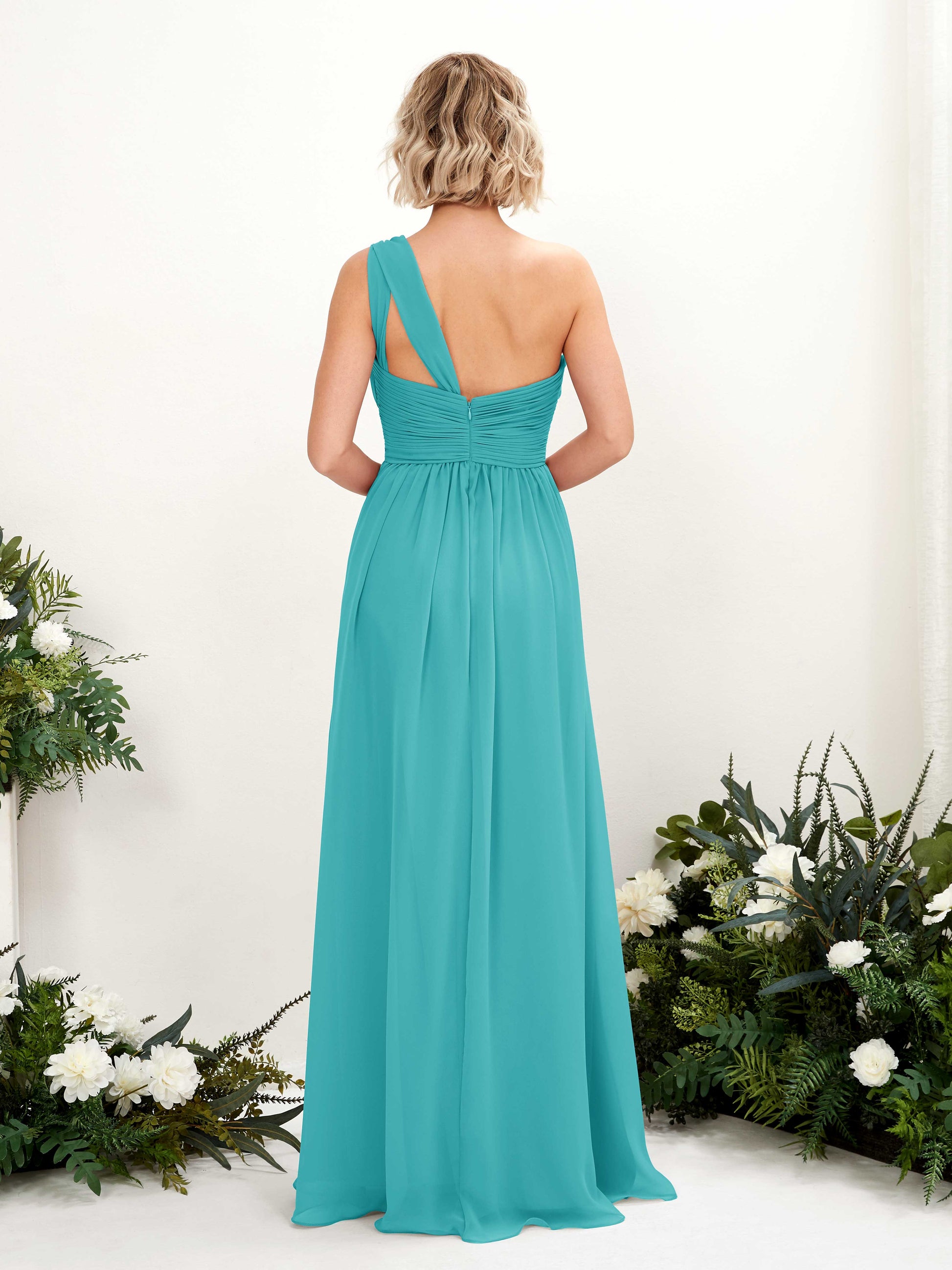 Flaze Turquoise One Shoulder Maxi Dress