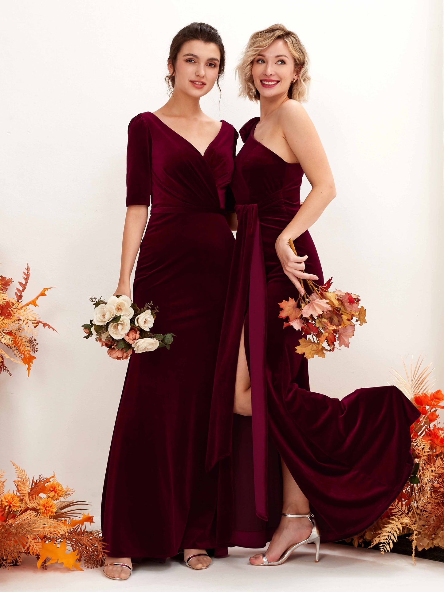 Flora Burgundy Velvet Maxi Dress