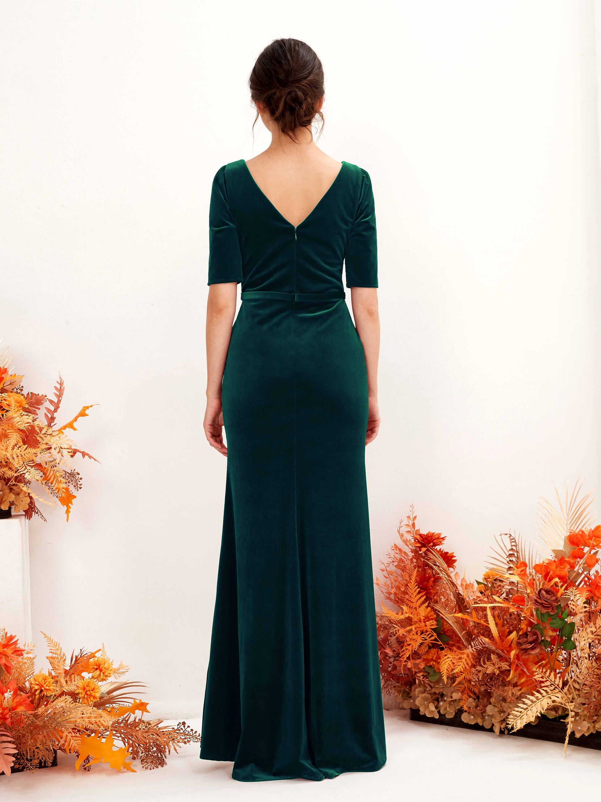 Flora Hunter Green Velvet Maxi Dress