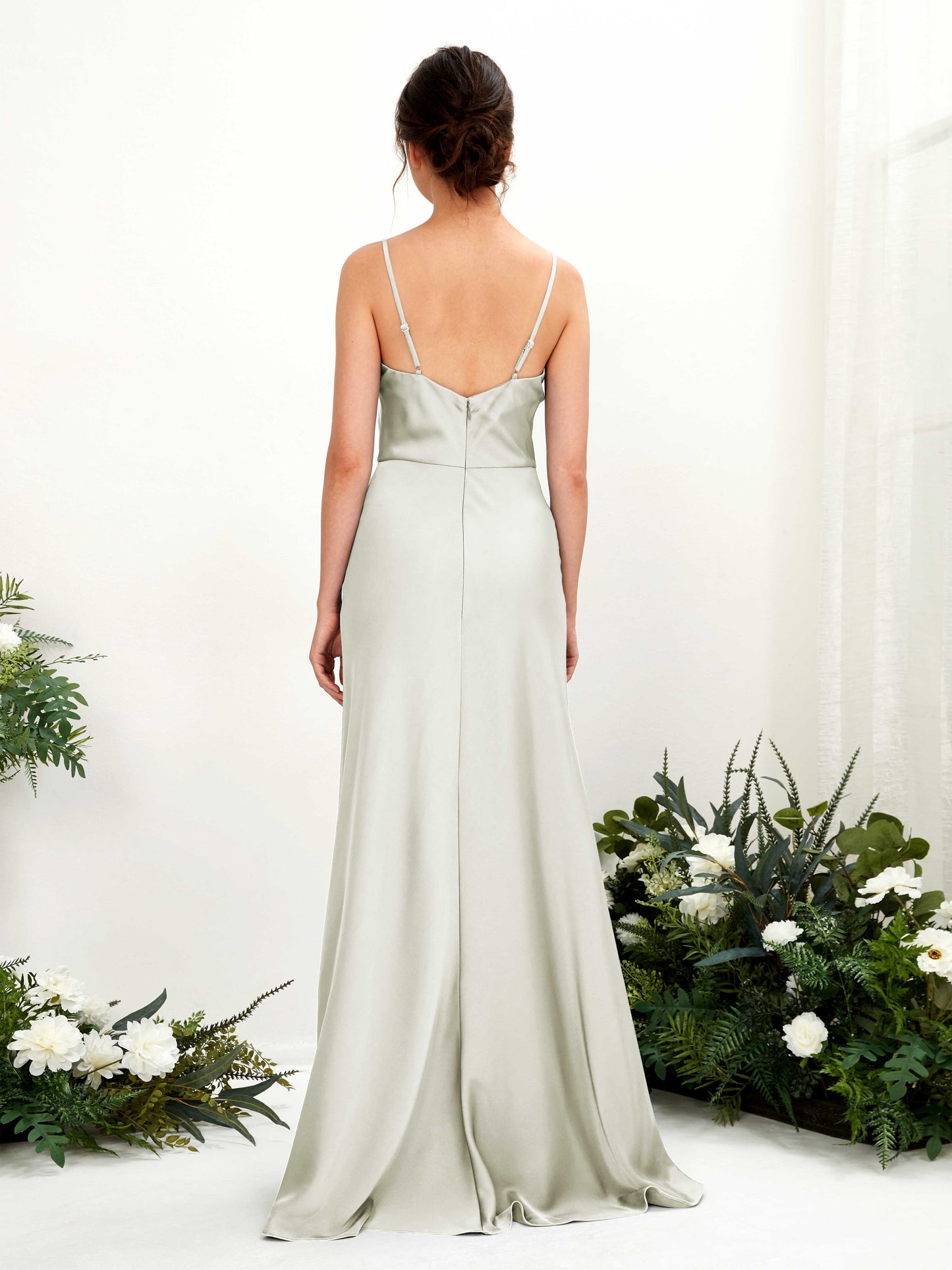 Flora Ivory Satin Sleeveless Maxi Dress