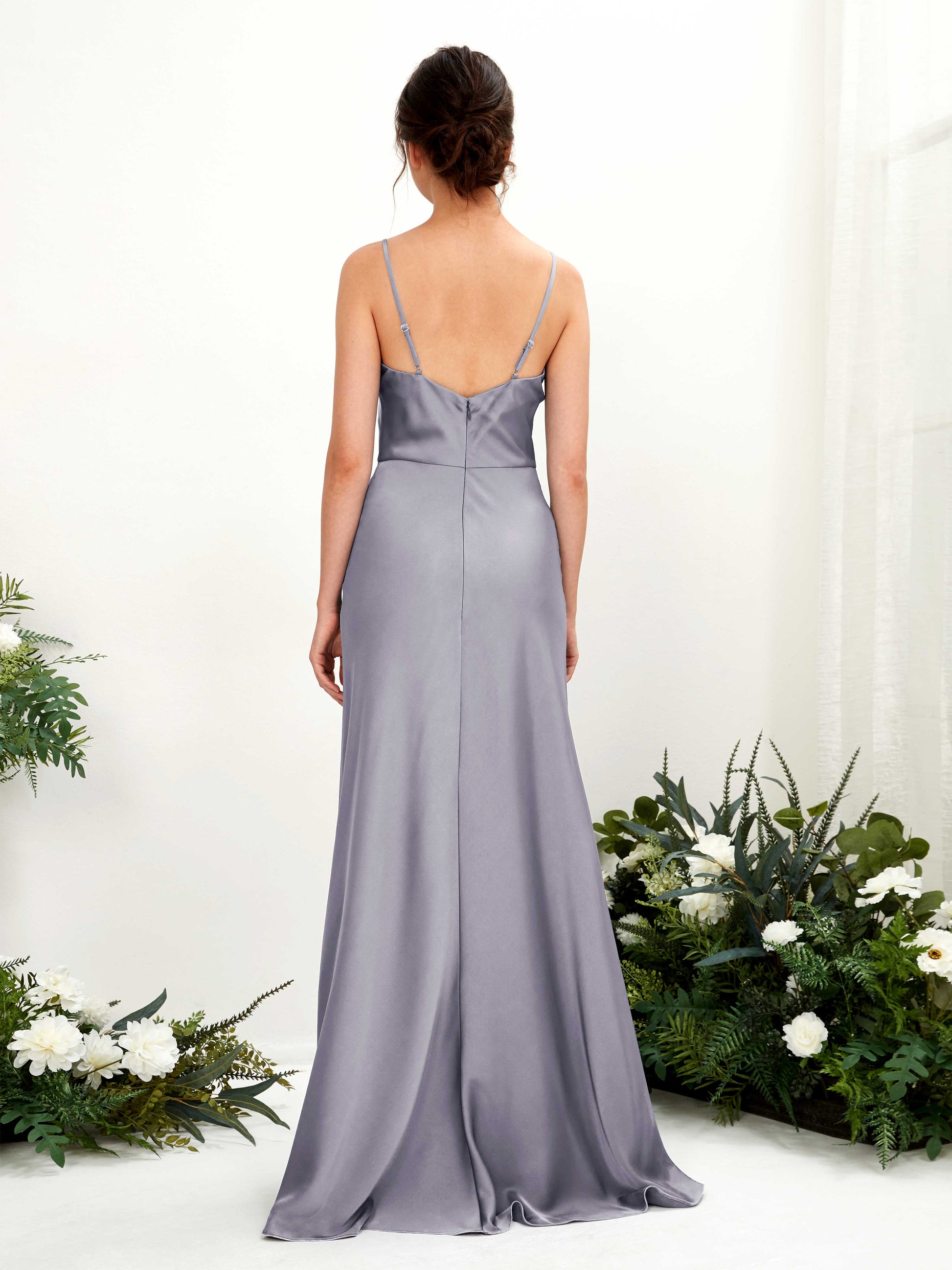 Flora Purple Haze Satin Sleeveless Maxi Dress