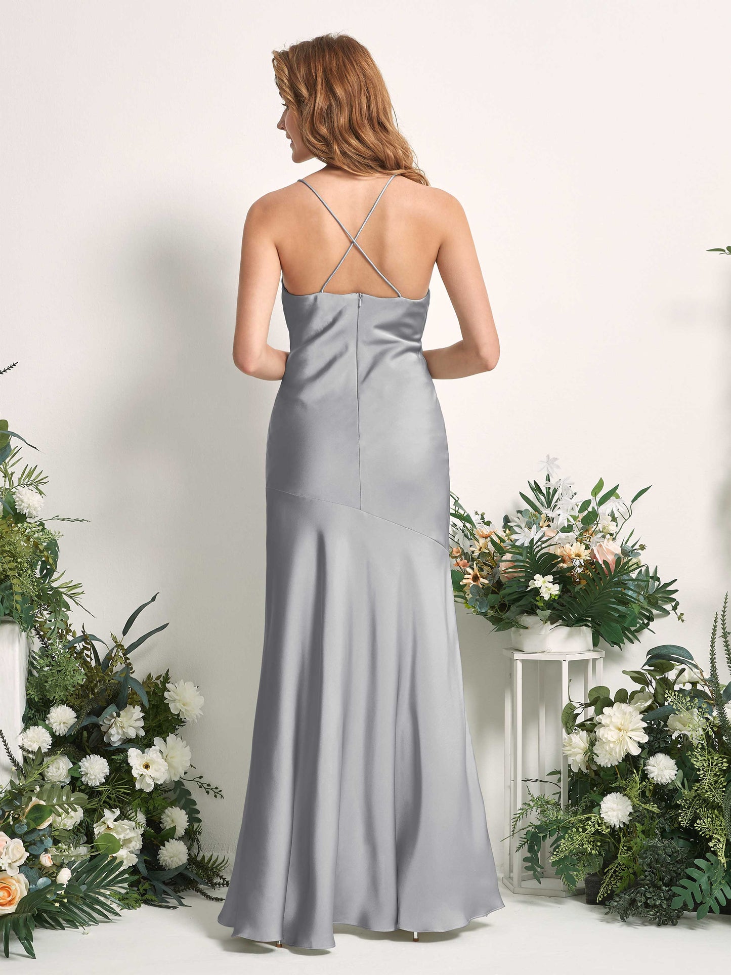 Florence Dove Satin Sleeveless Maxi Dress