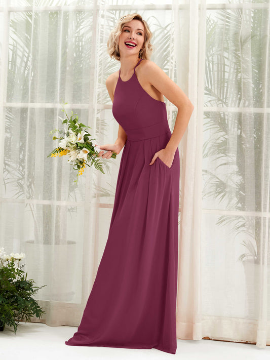 Frances Chianti Halter Maxi Dress