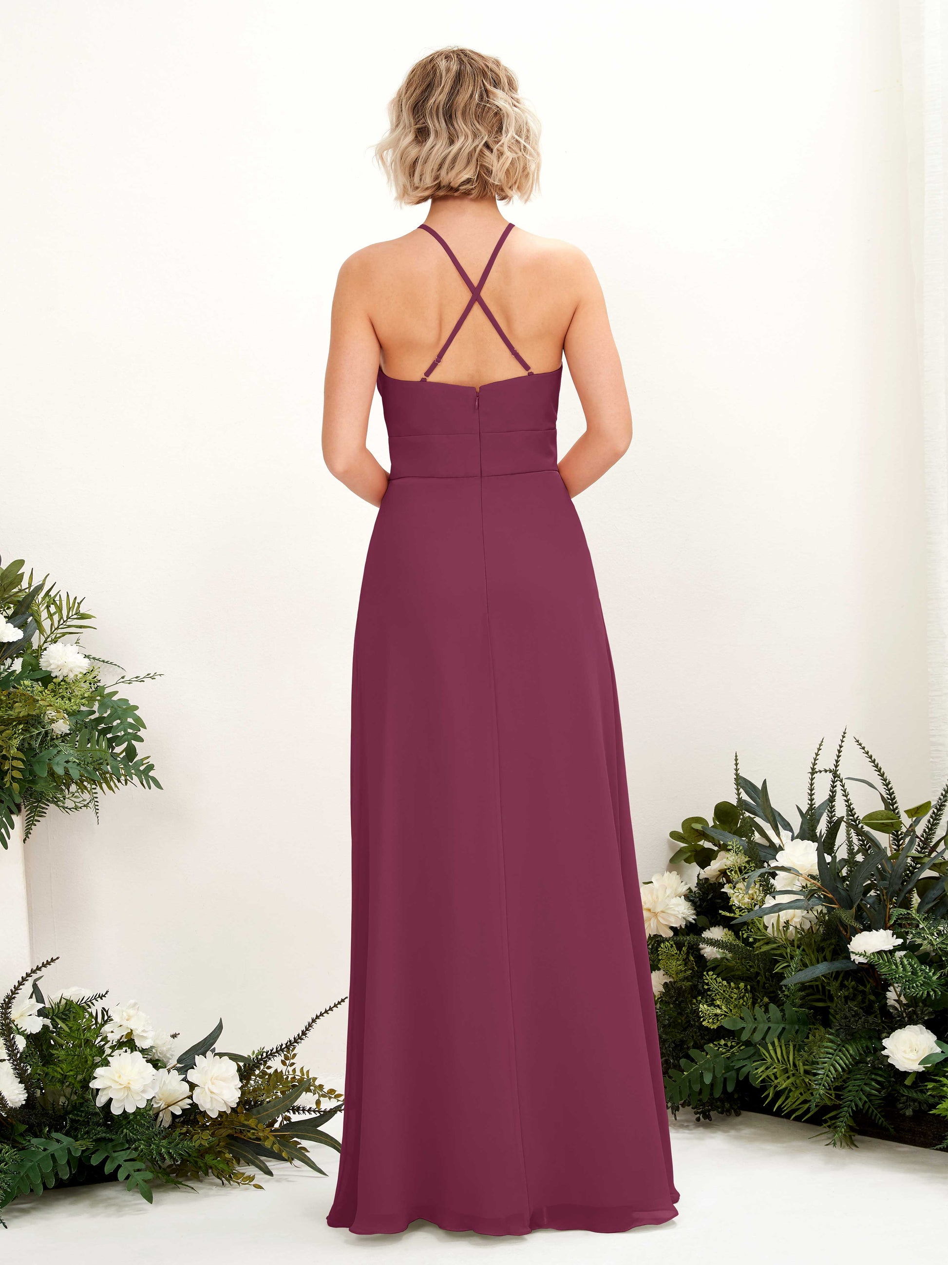 Frances Chianti Halter Maxi Dress