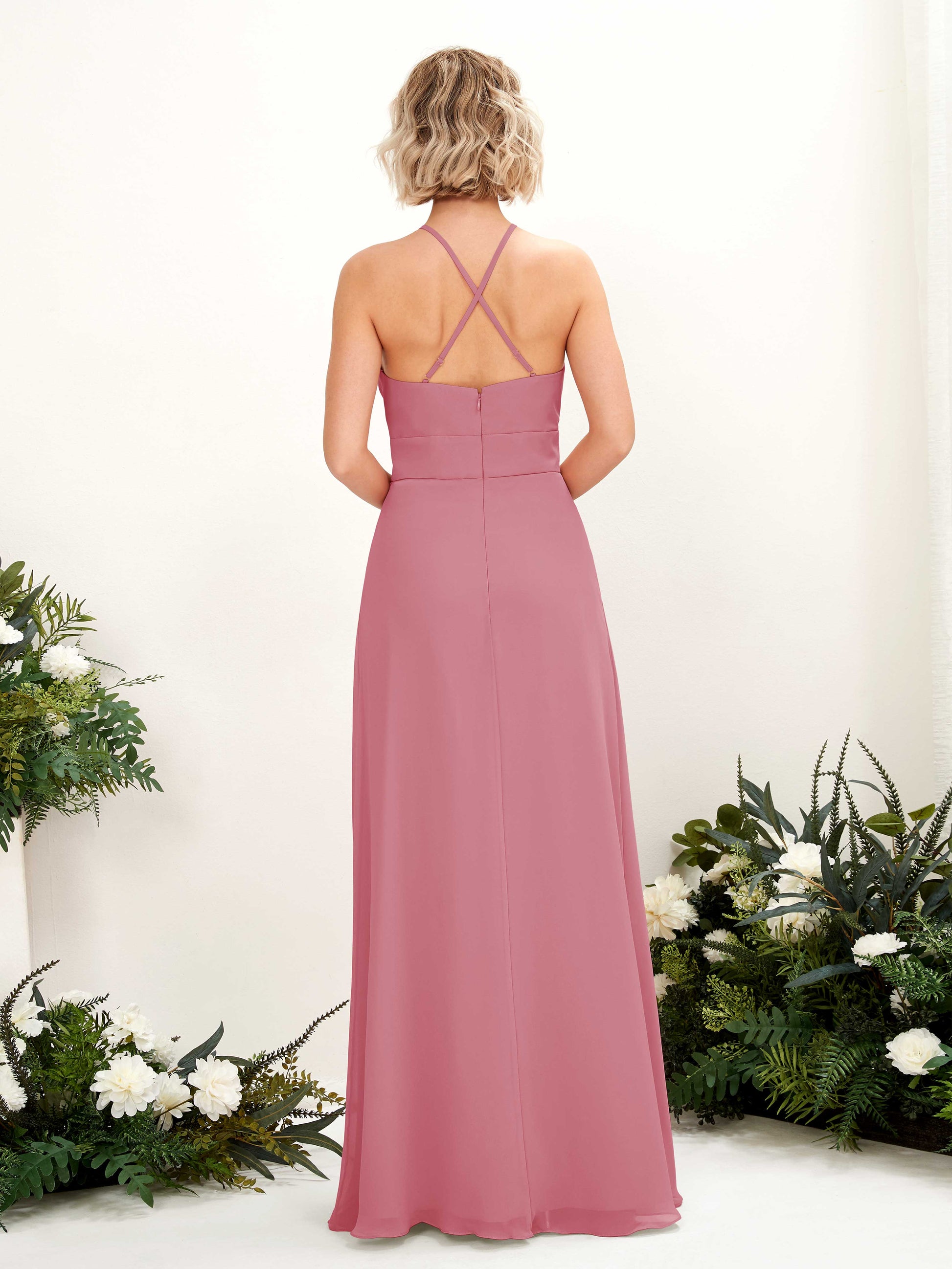 Frances Desert Rose Halter Maxi Dress