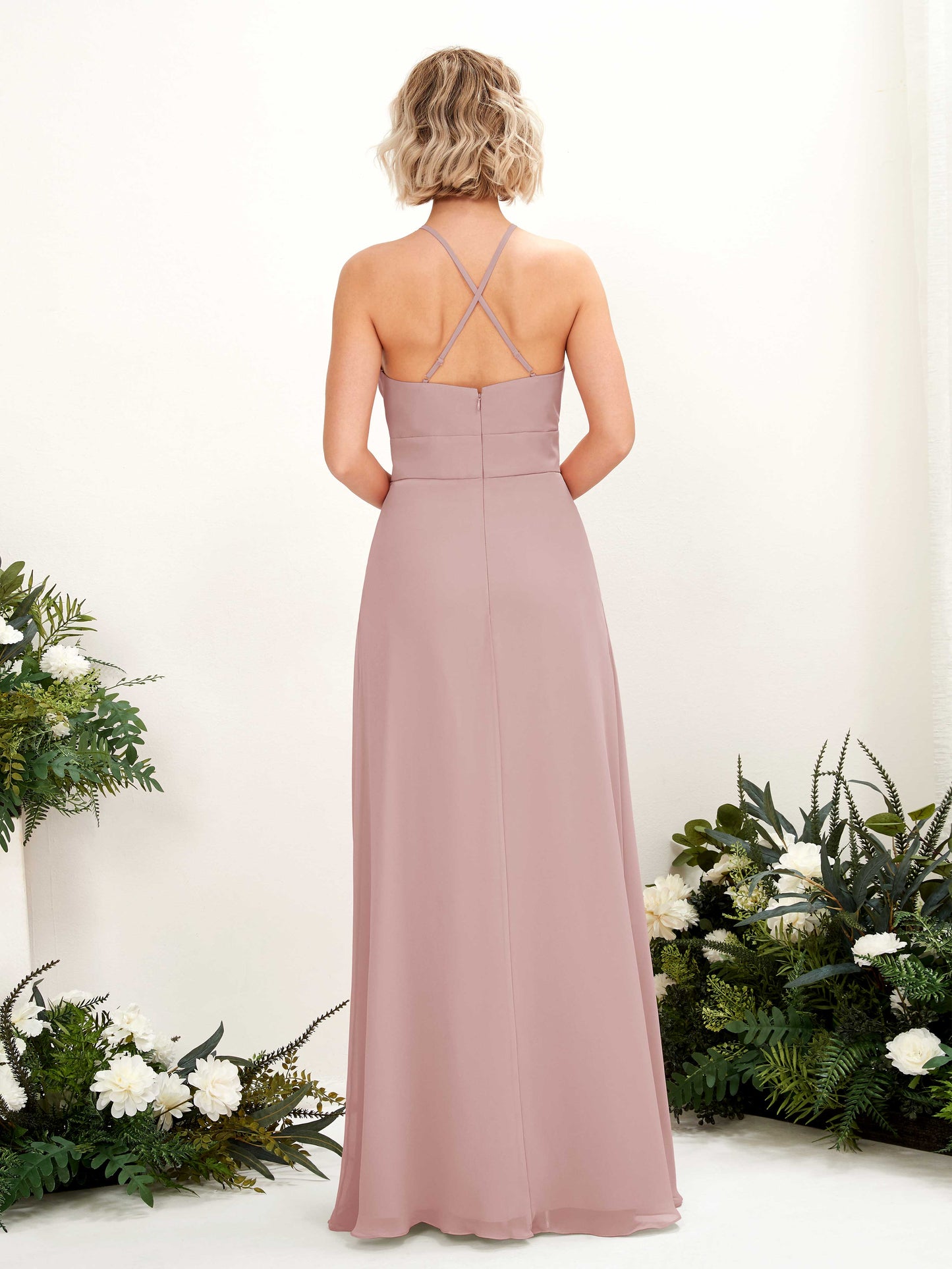 Frances Dusty Rose Halter Maxi Dress