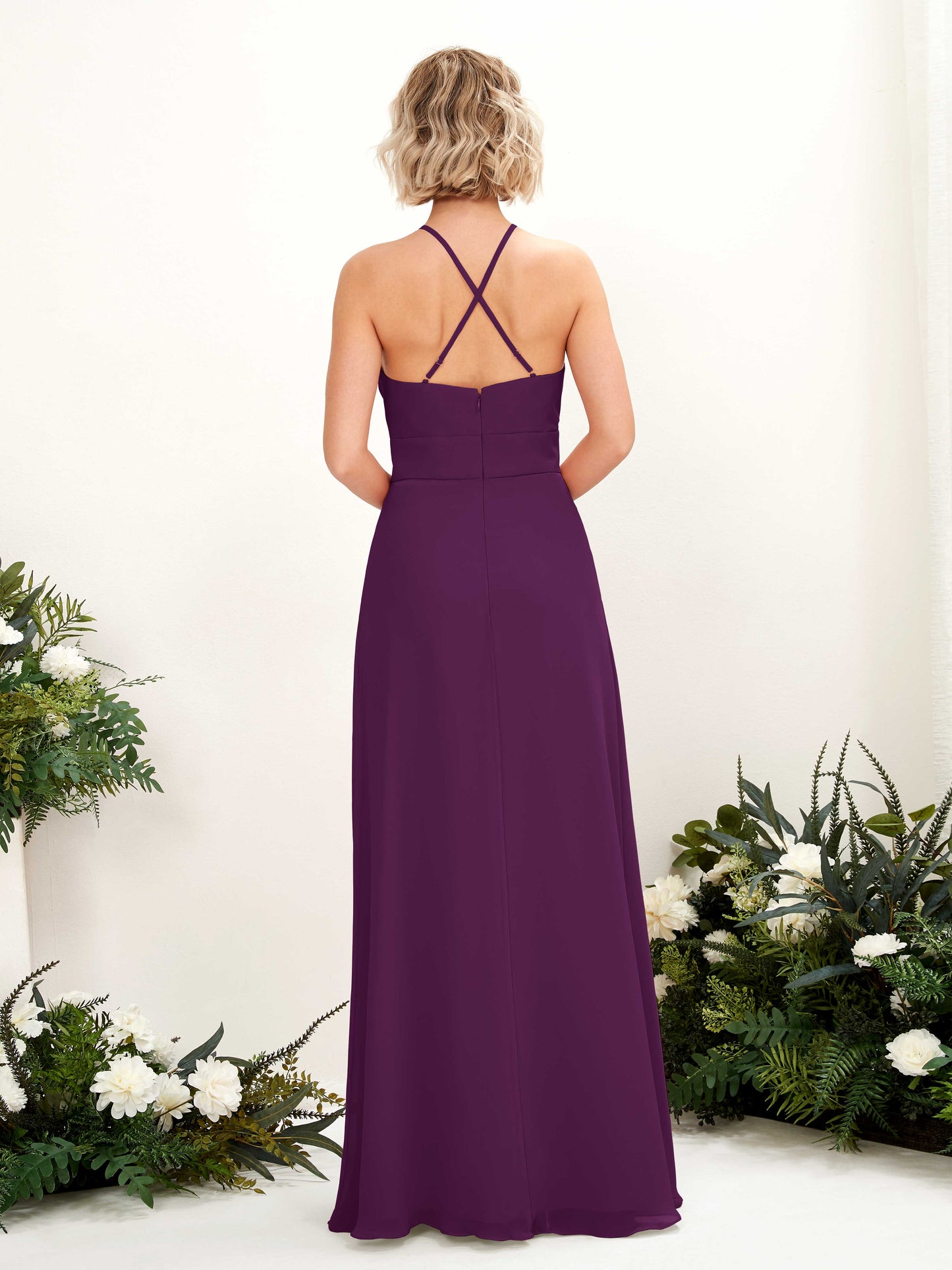 Frances Grape Halter Maxi Dress