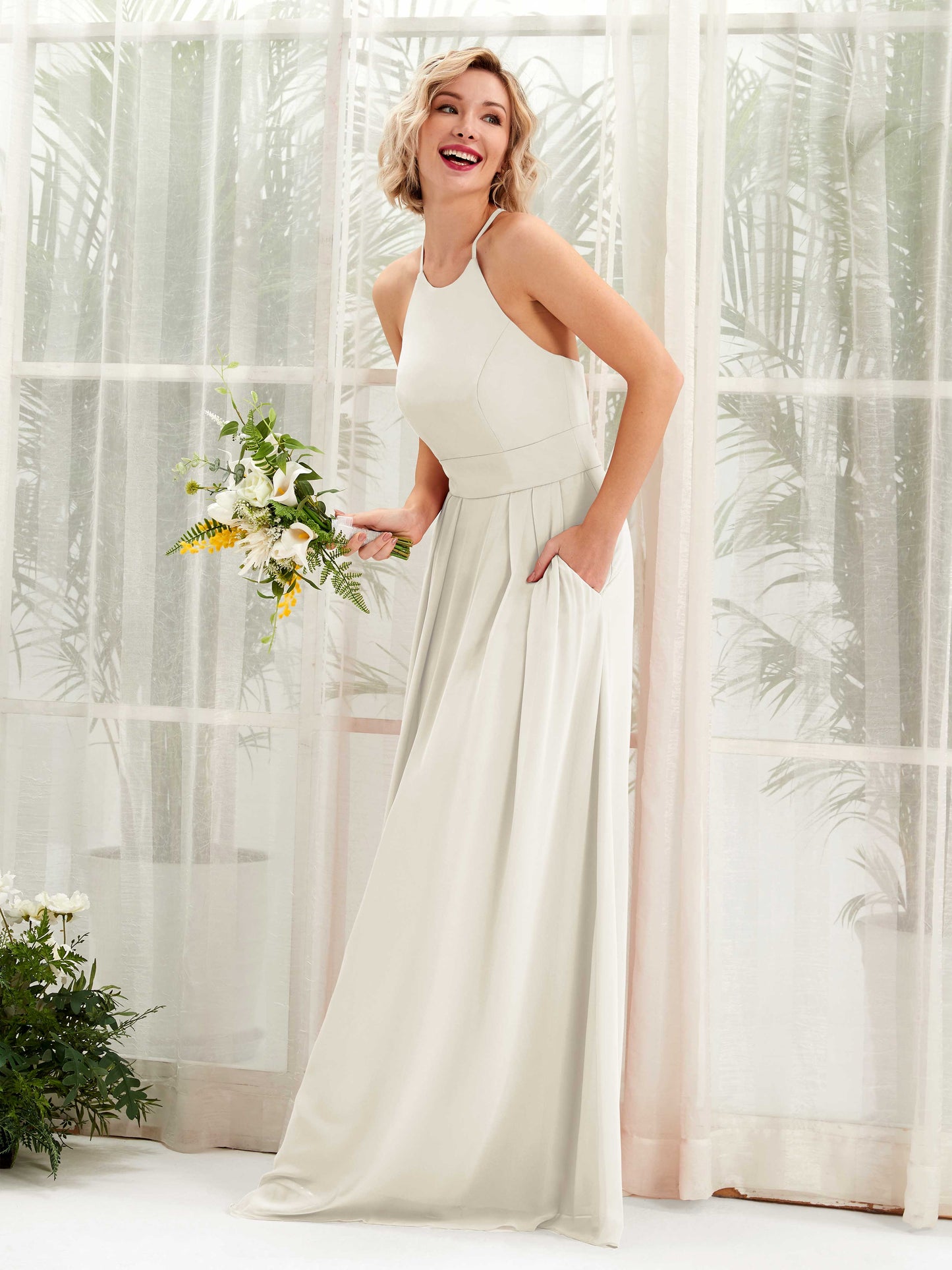 Frances Ivory Halter Maxi Dress