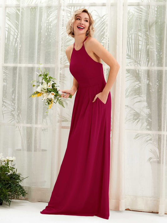 Frances Jester Red Halter Maxi Dress