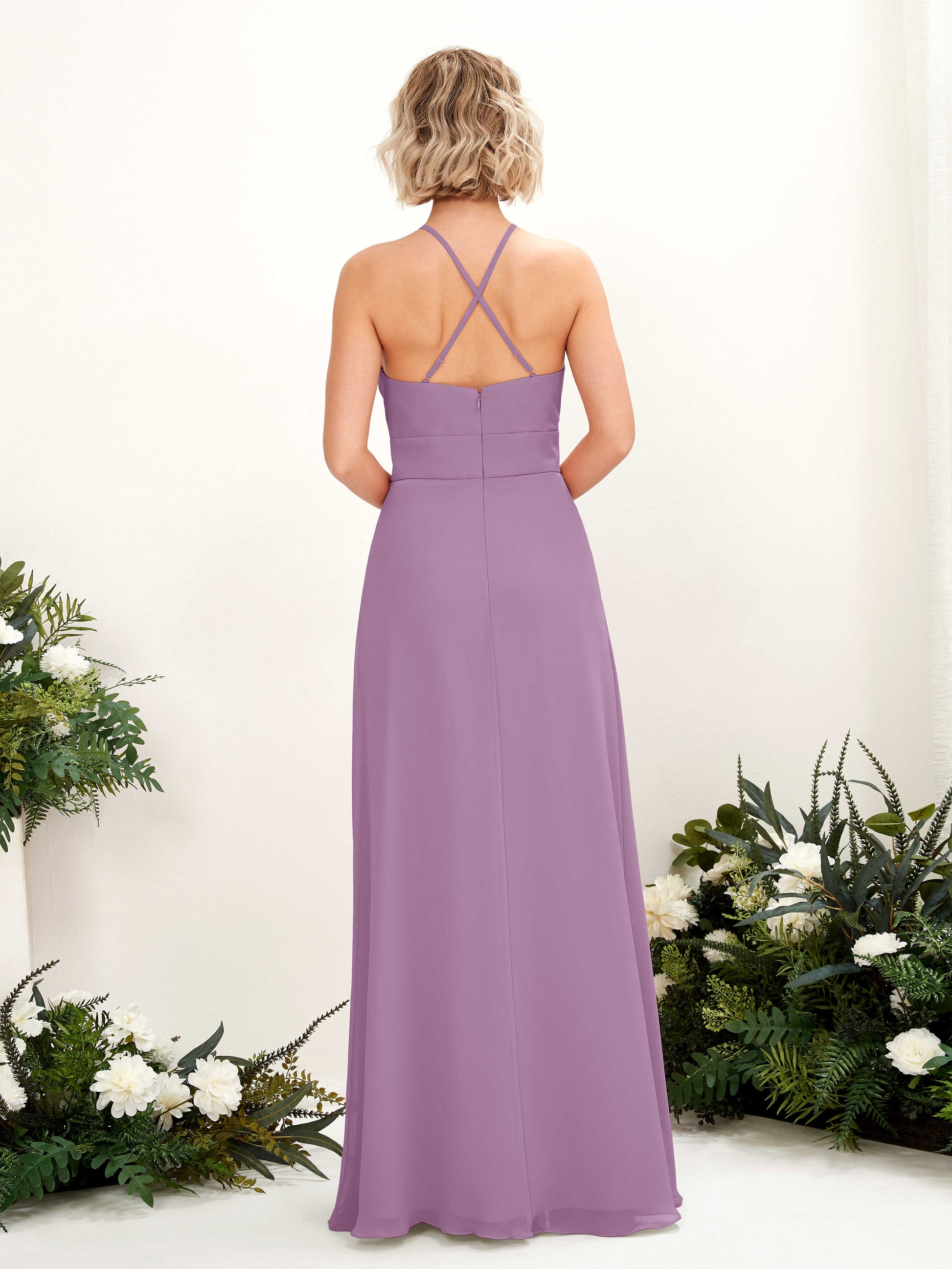 Frances Orchid Mist Halter Maxi Dress