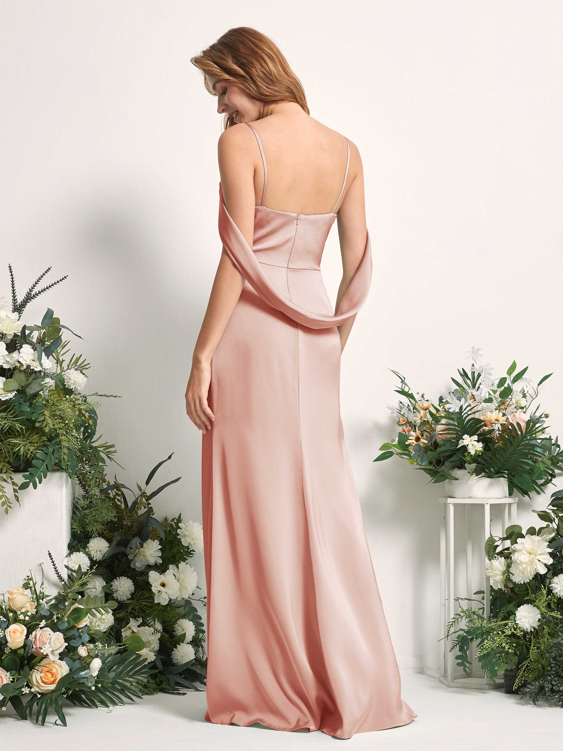 Freya Cantaloupe Satin Sleeveless Maxi Dress