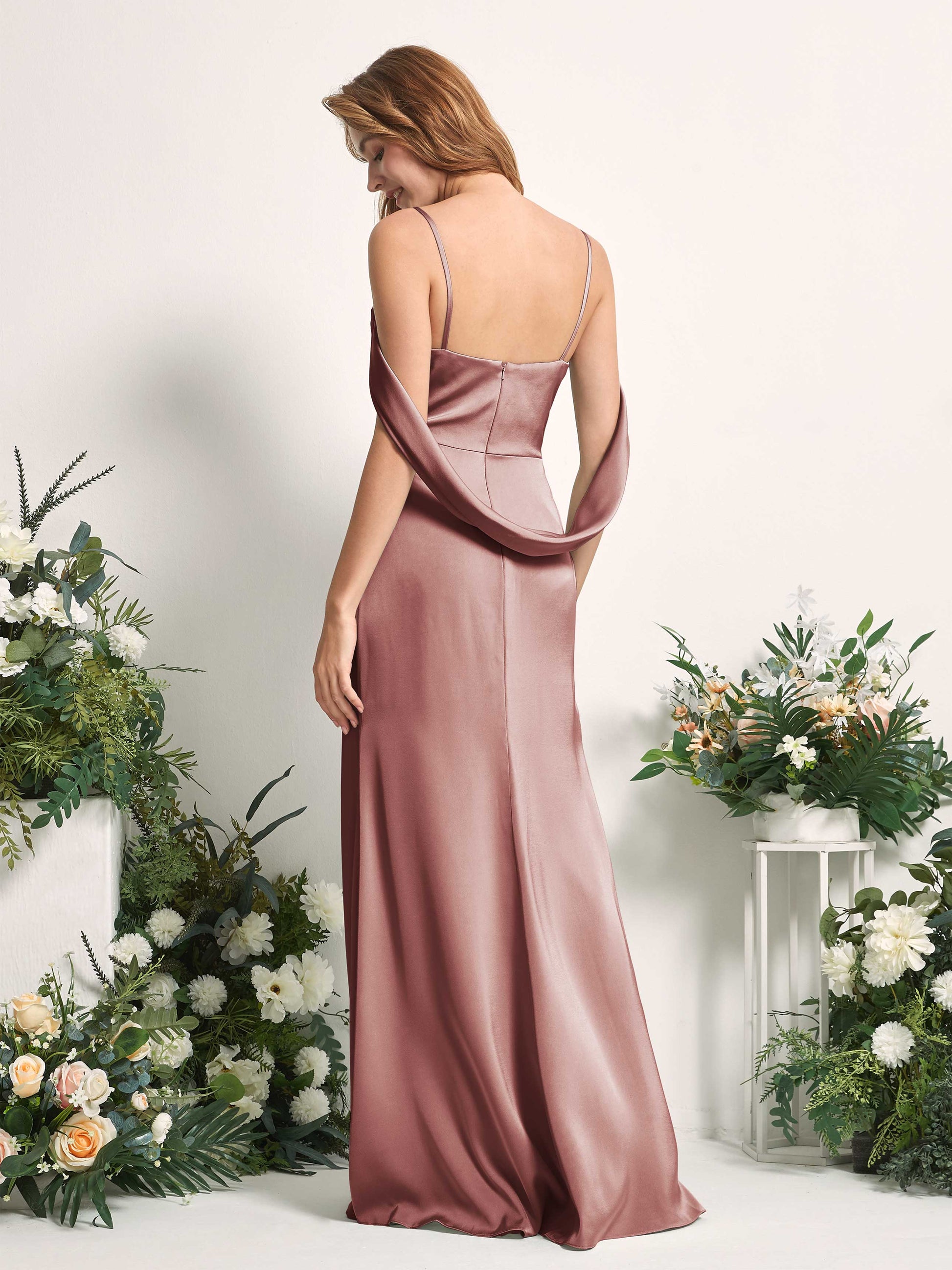 Freya Desert Rose Satin Sleeveless Maxi Dress