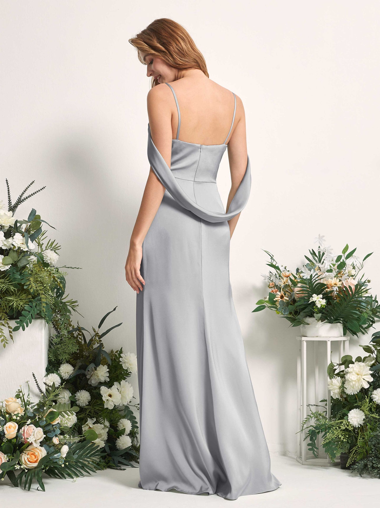 Freya Dove Satin Sleeveless Maxi Dress