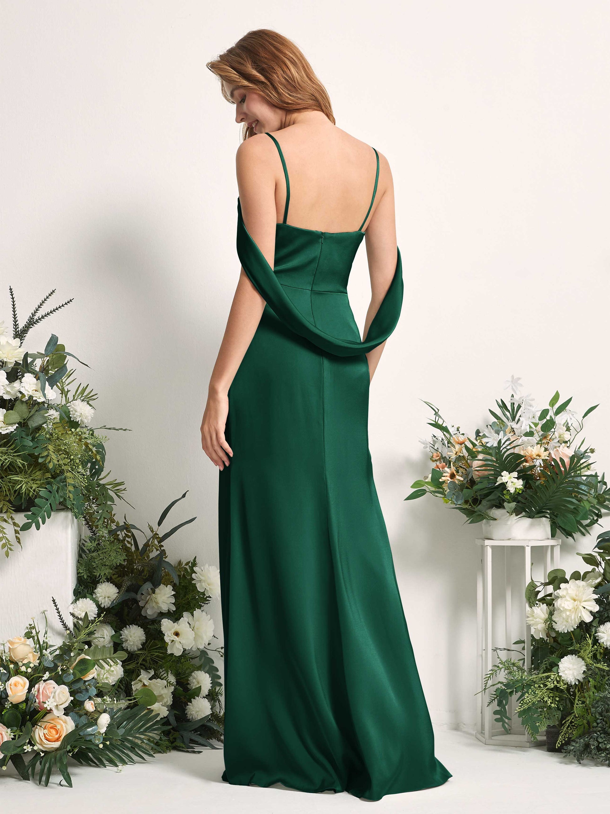 Freya Hunter Green Satin Sleeveless Maxi Dress