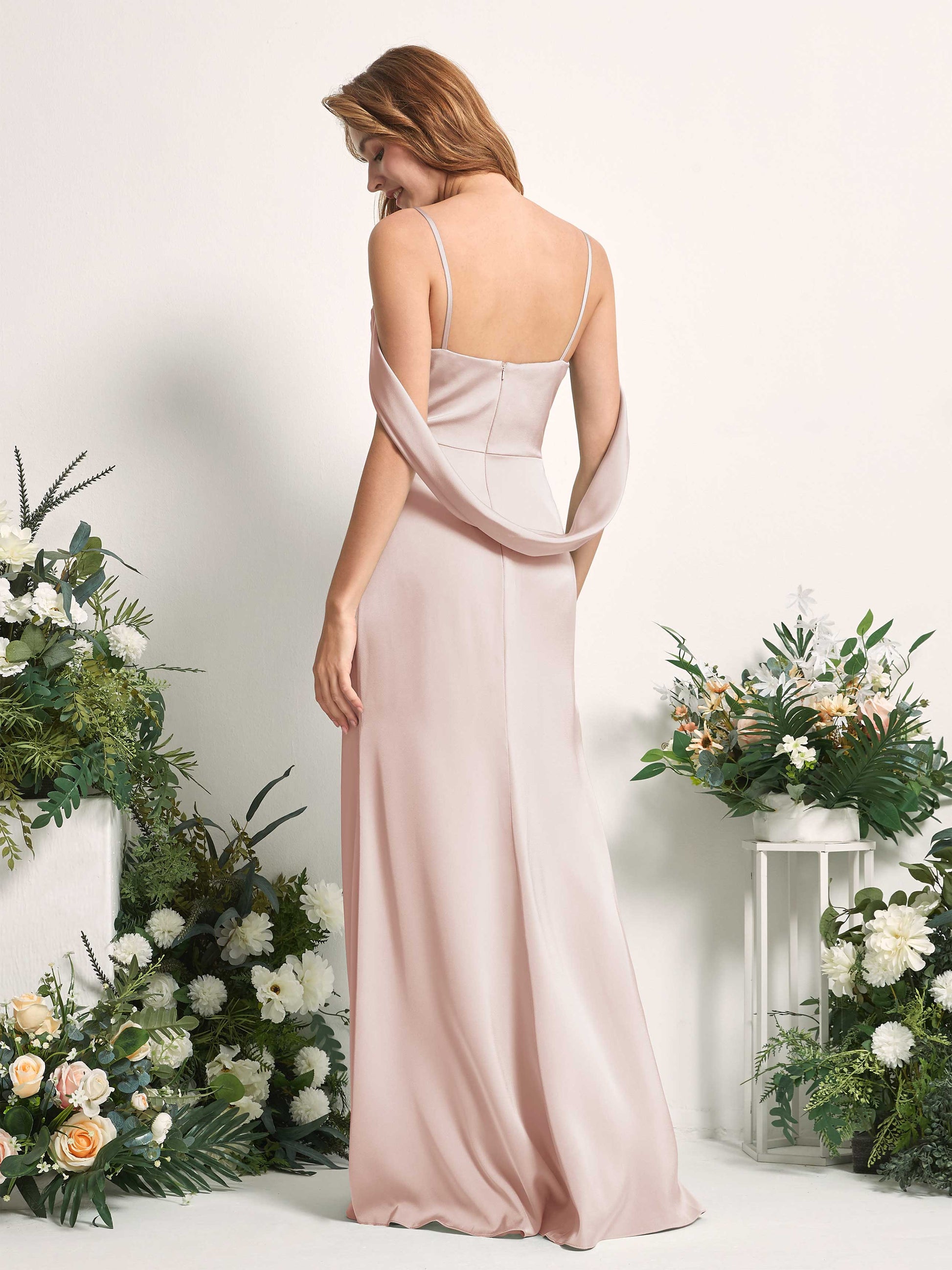 Freya Pearl Pink Satin Sleeveless Maxi Dress