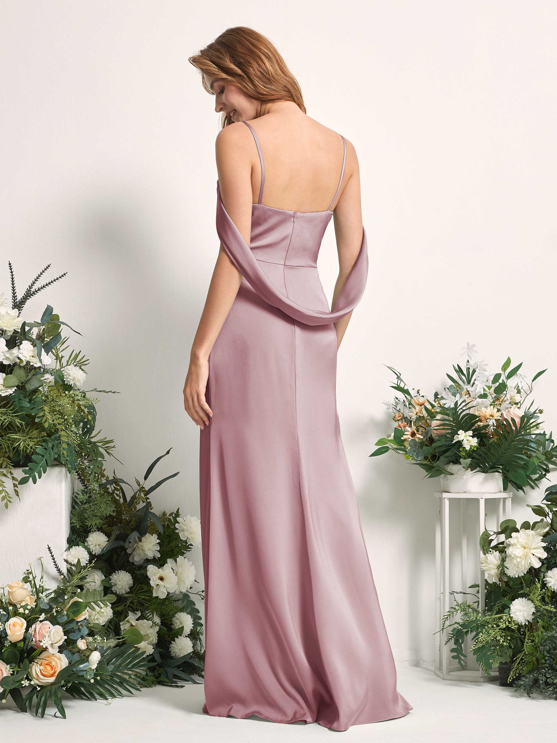 Freya Rose Quartz Satin Sleeveless Maxi Dress