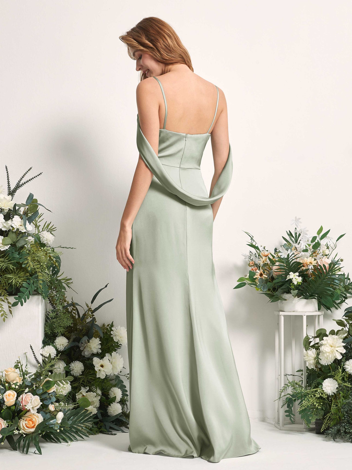 Freya Sage Green Satin Sleeveless Maxi Dress