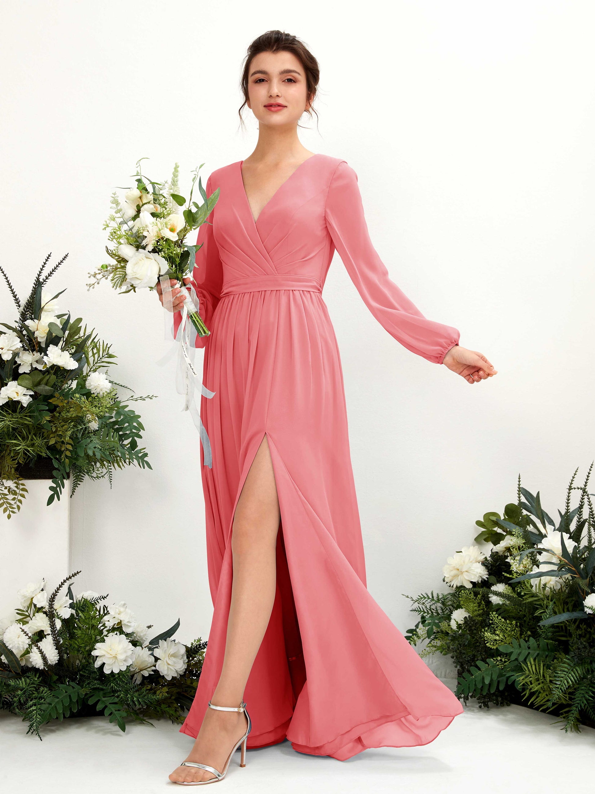 Ginny Coral Pink Maxi Dress