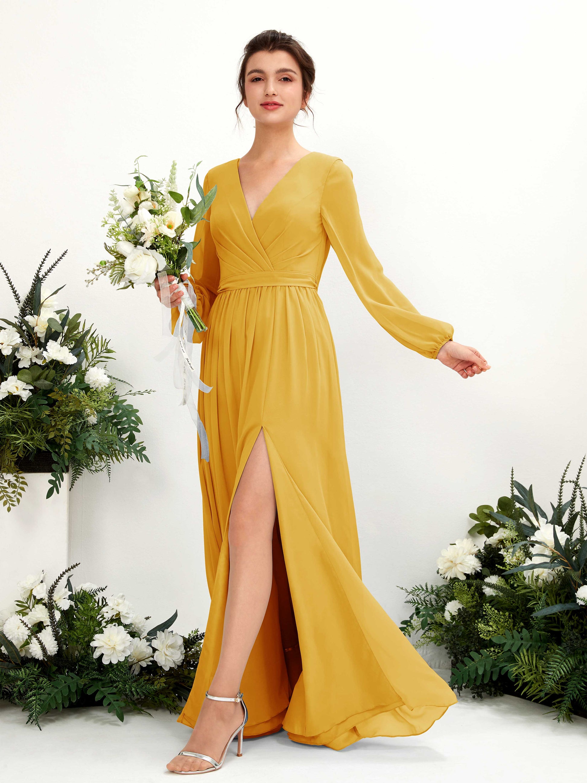 Ginny Mustard Yellow Maxi Dress