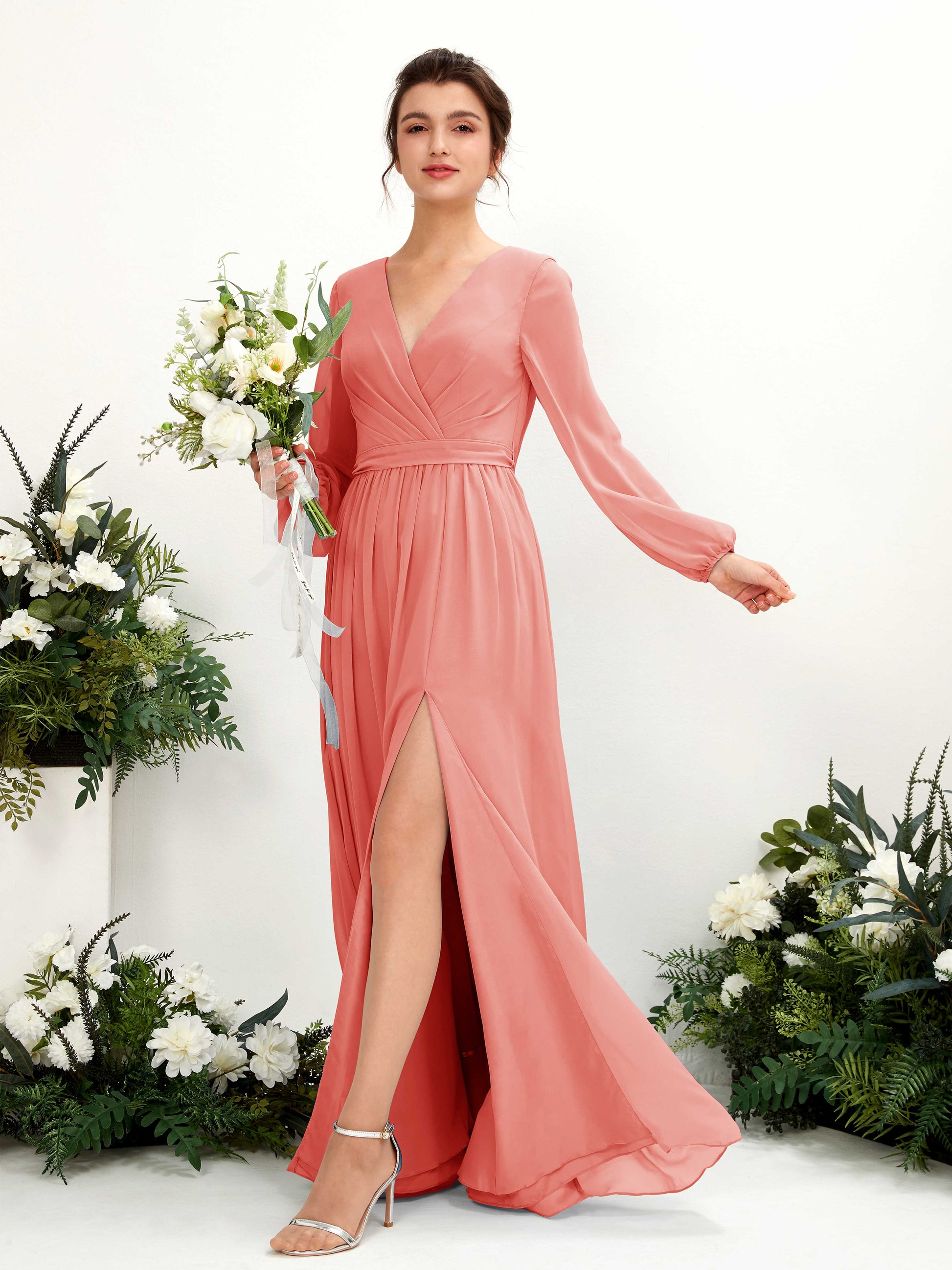 Ginny Peach Pink Maxi Dress