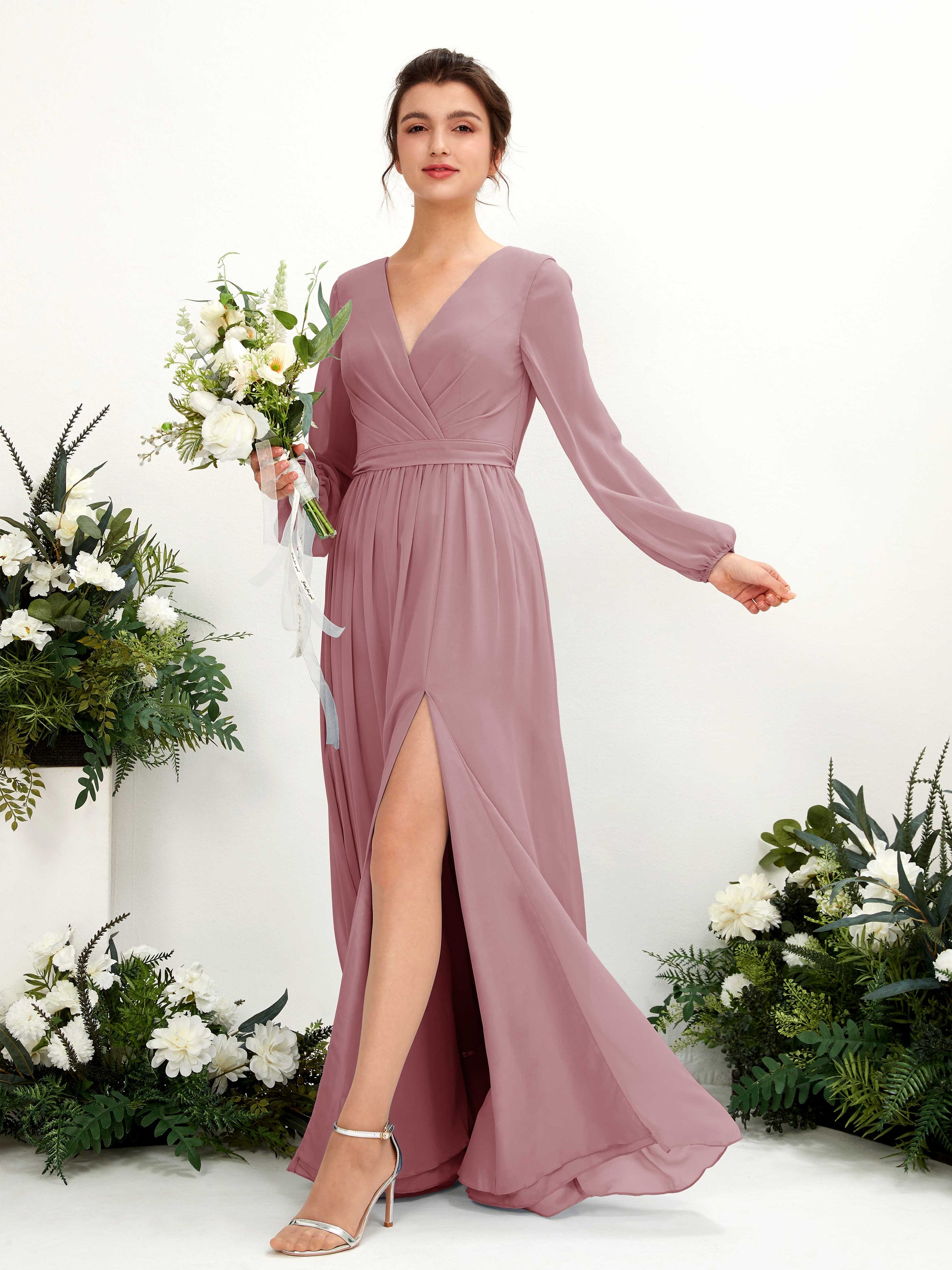 Ginny Vintage Mauve Maxi Dress