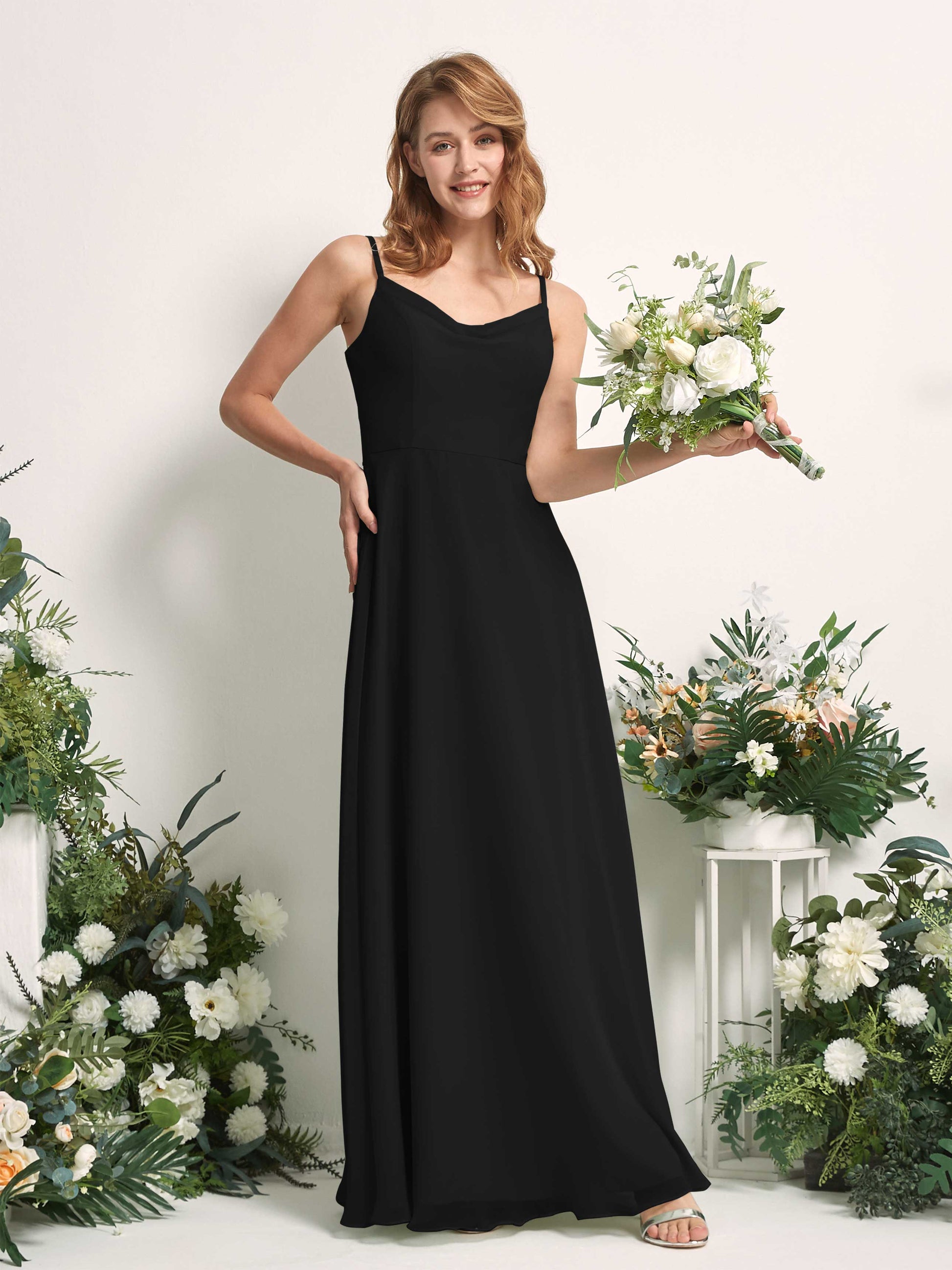 Hannah Black Sleeveless Maxi Dress