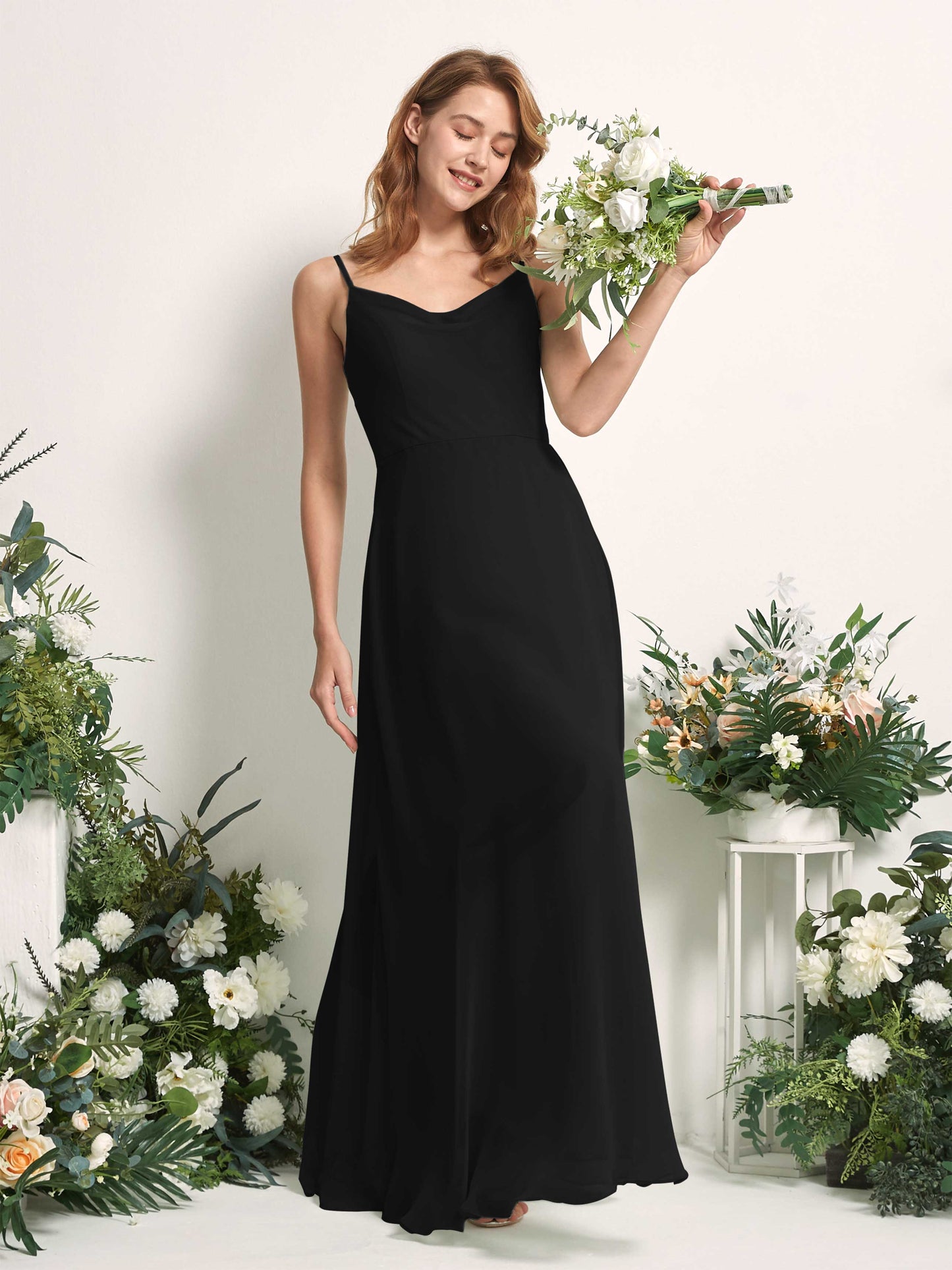 Hannah Black Sleeveless Maxi Dress