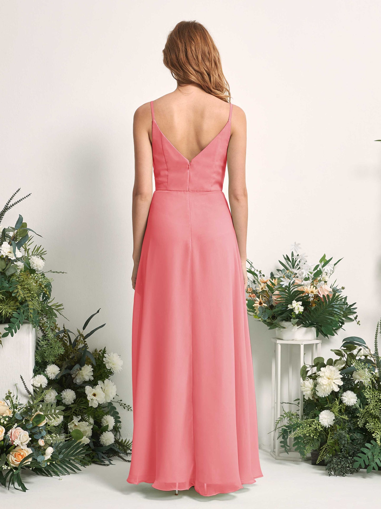 Hannah Coral Pink Sleeveless Maxi Dress