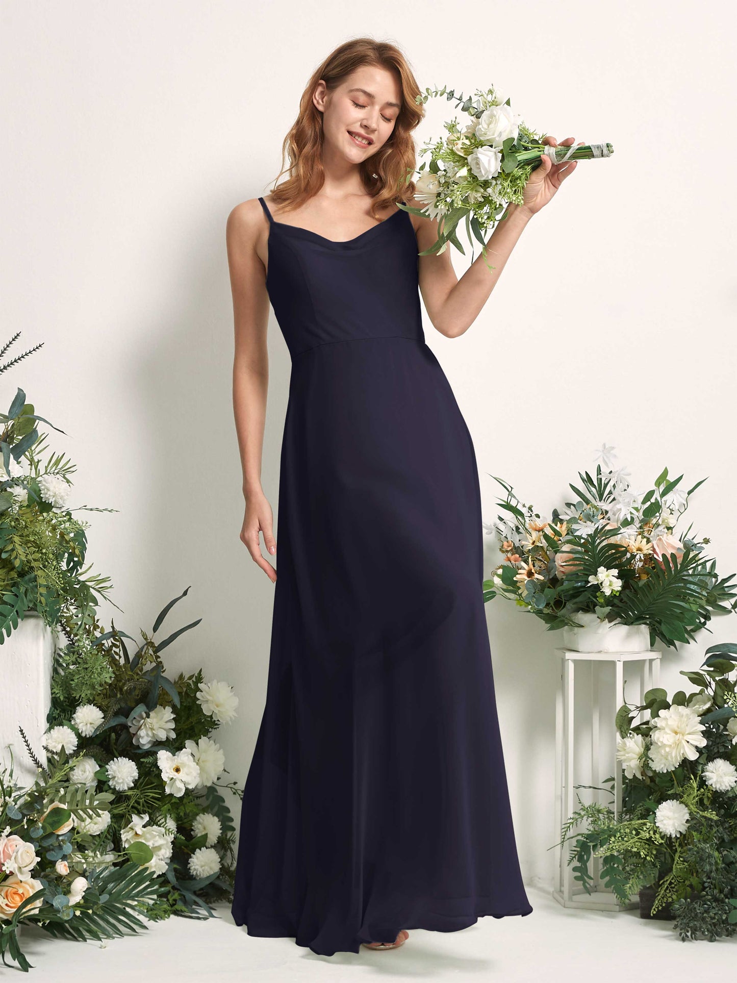 Hannah Dark Navy Sleeveless Maxi Dress