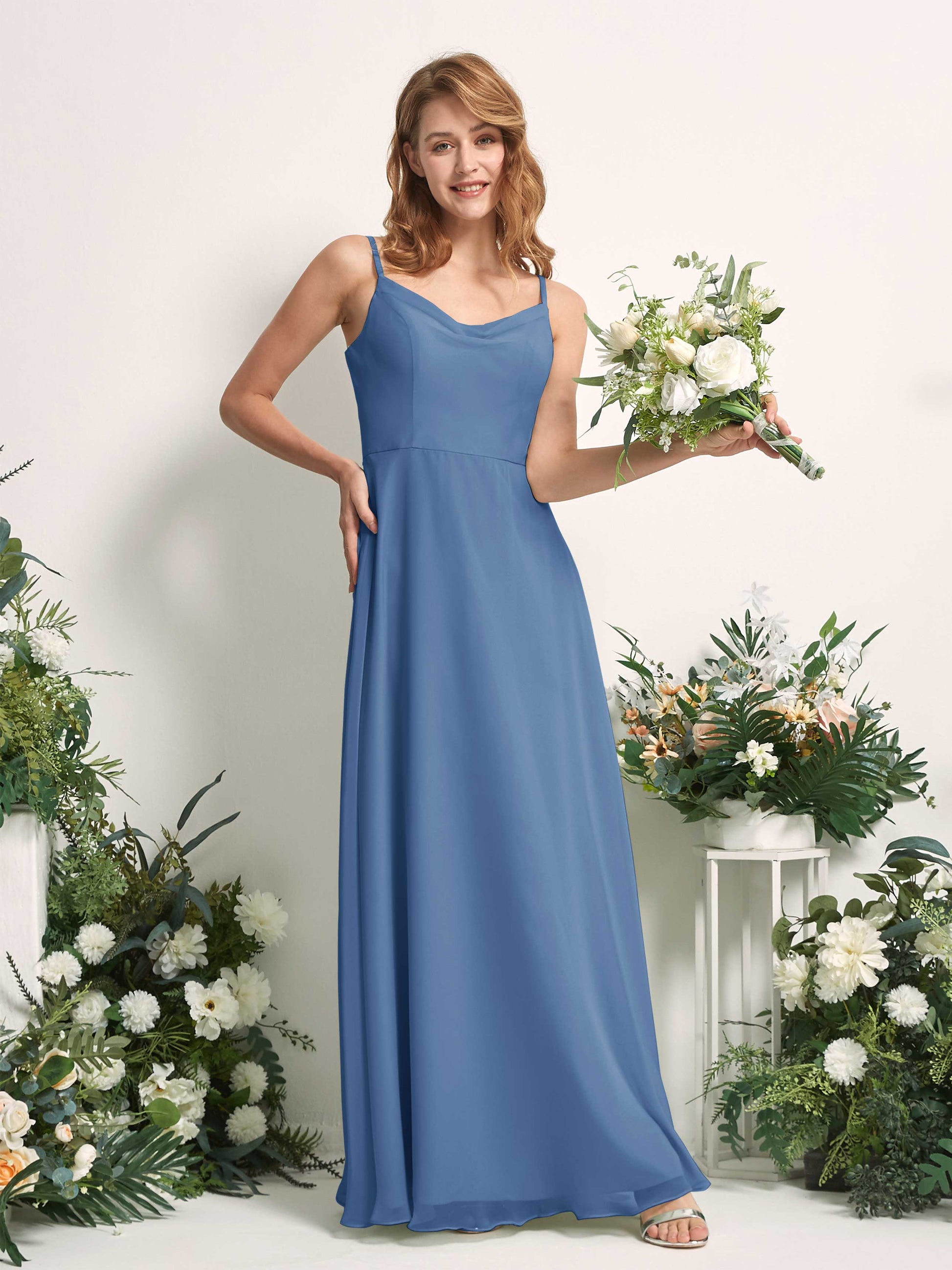 Hannah Dusty Blue Sleeveless Maxi Dress