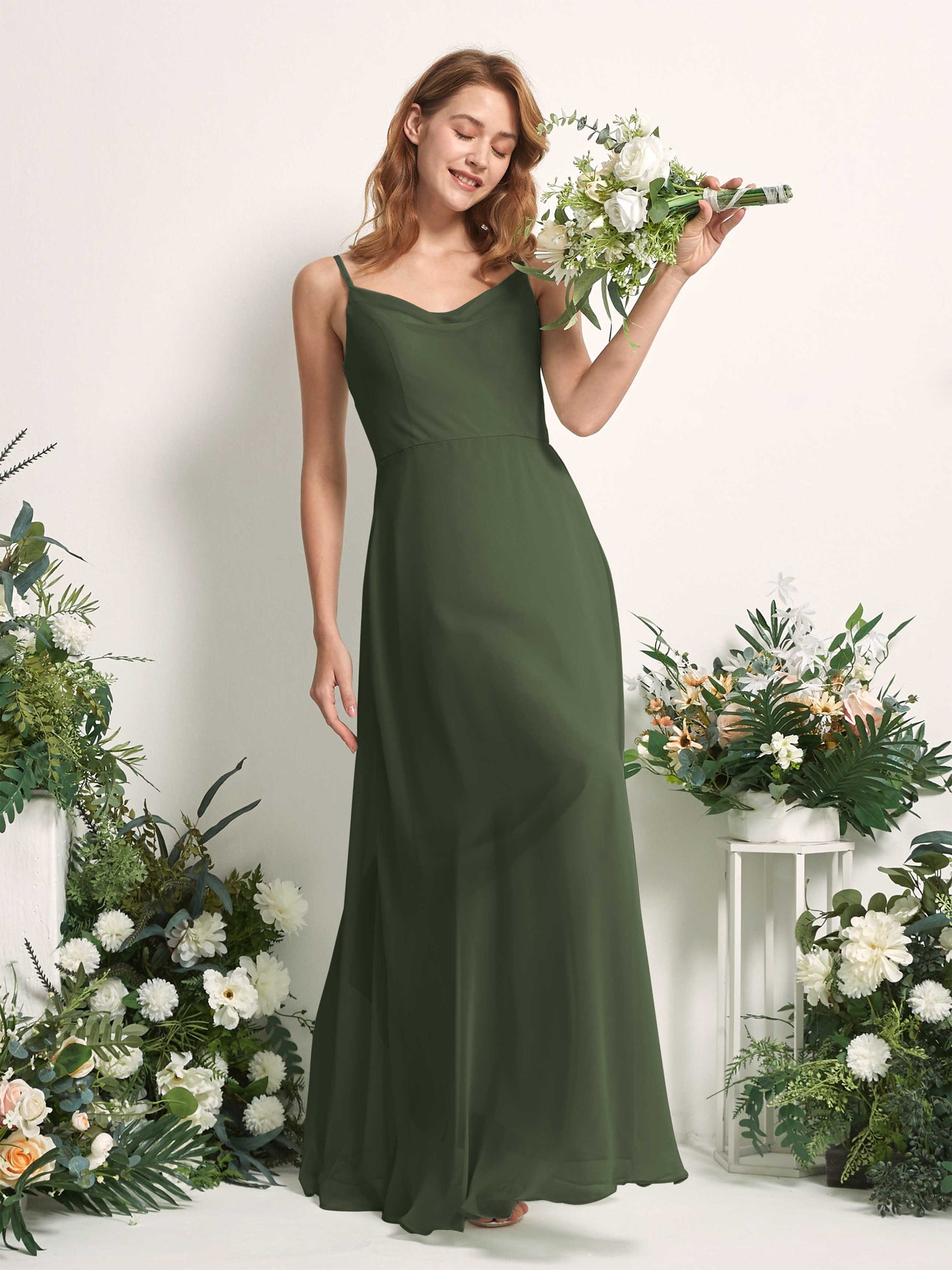 Hannah Martini Olive Sleeveless Maxi Dress