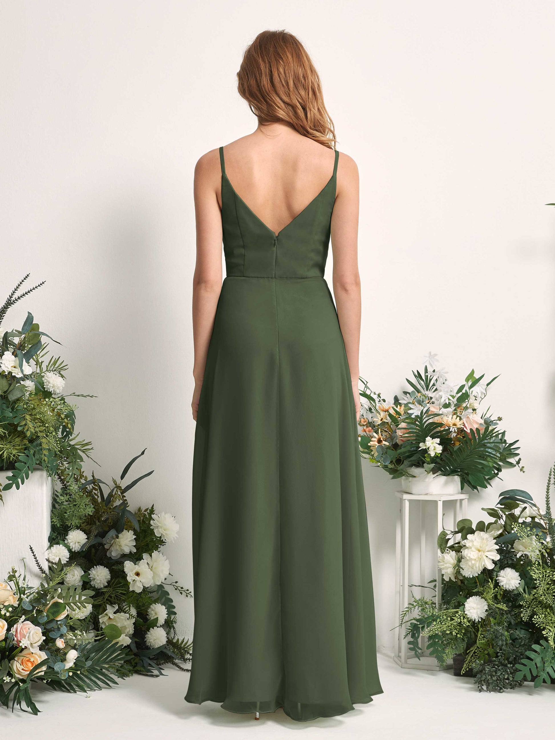 Hannah Martini Olive Sleeveless Maxi Dress