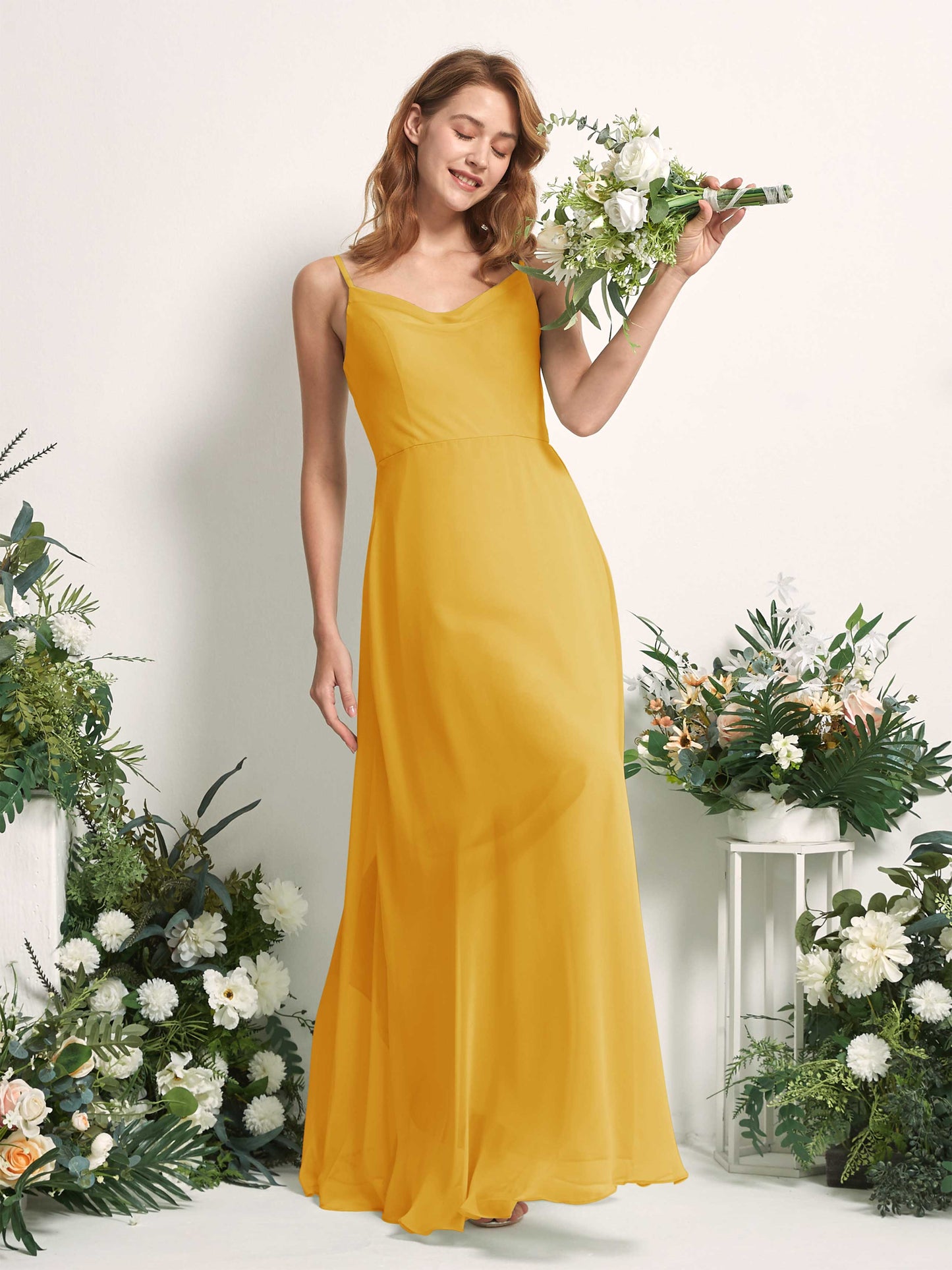 Hannah Mustard Yellow Sleeveless Maxi Dress