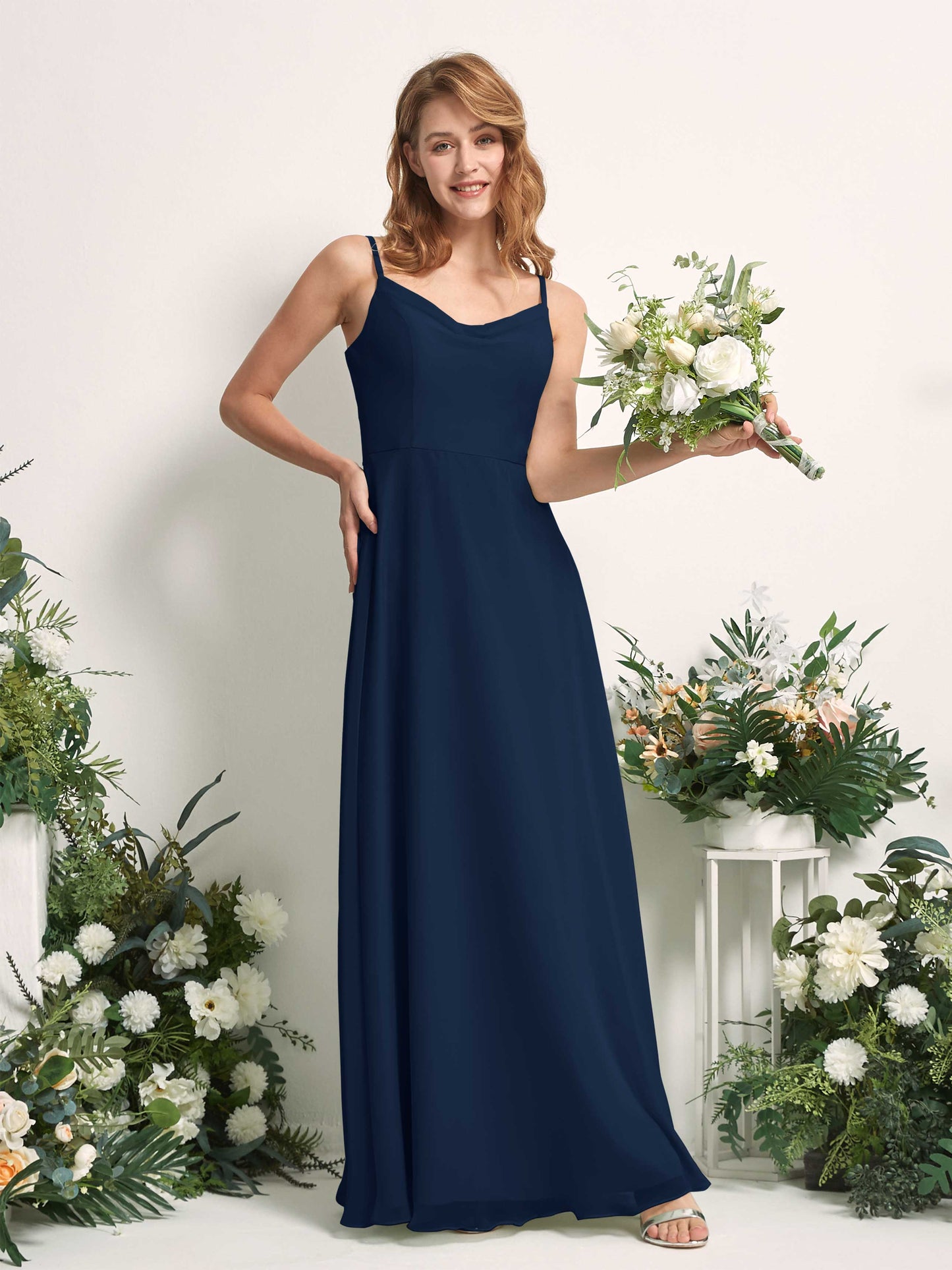 Hannah Navy Sleeveless Maxi Dress