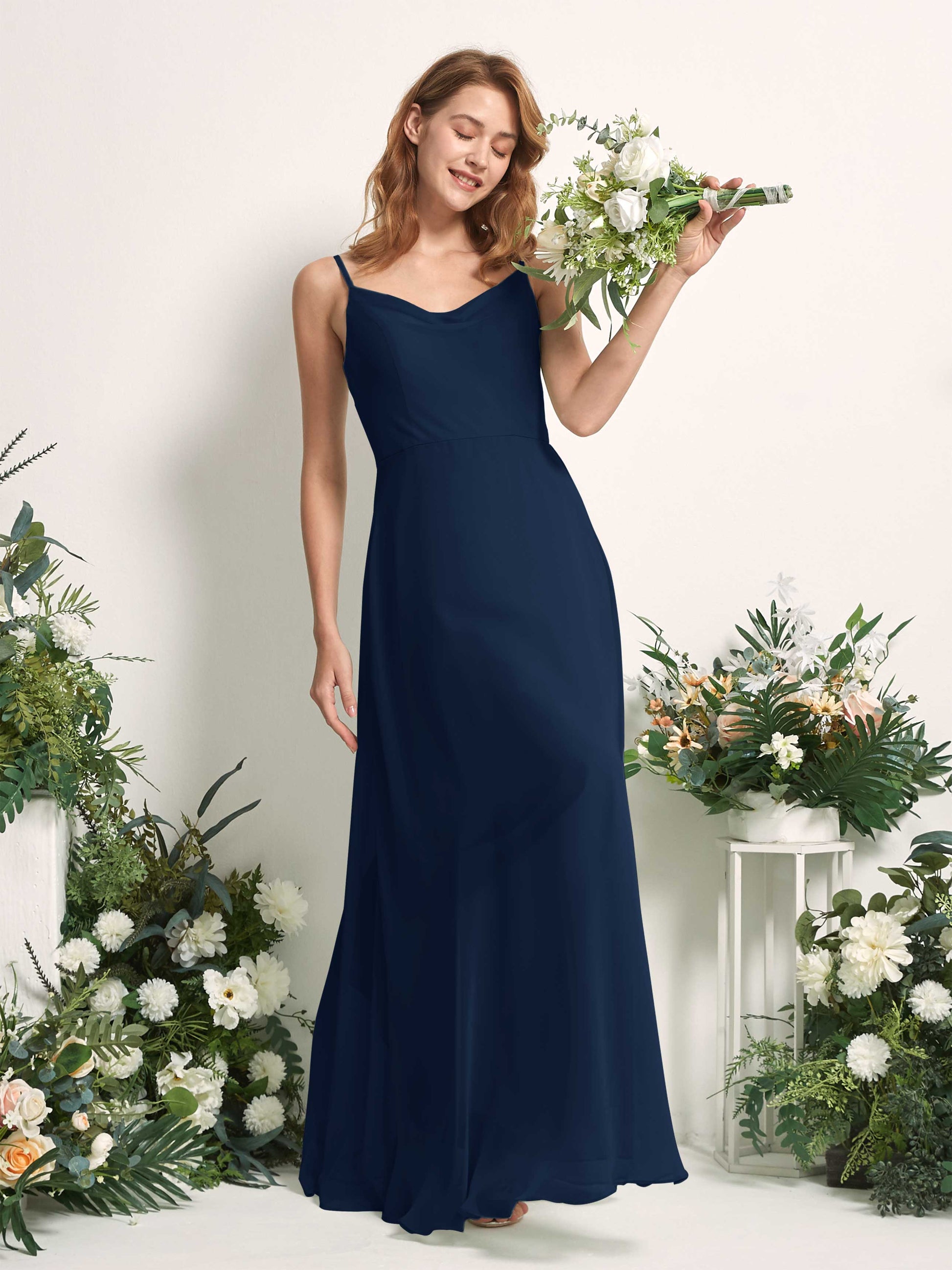 Hannah Navy Sleeveless Maxi Dress