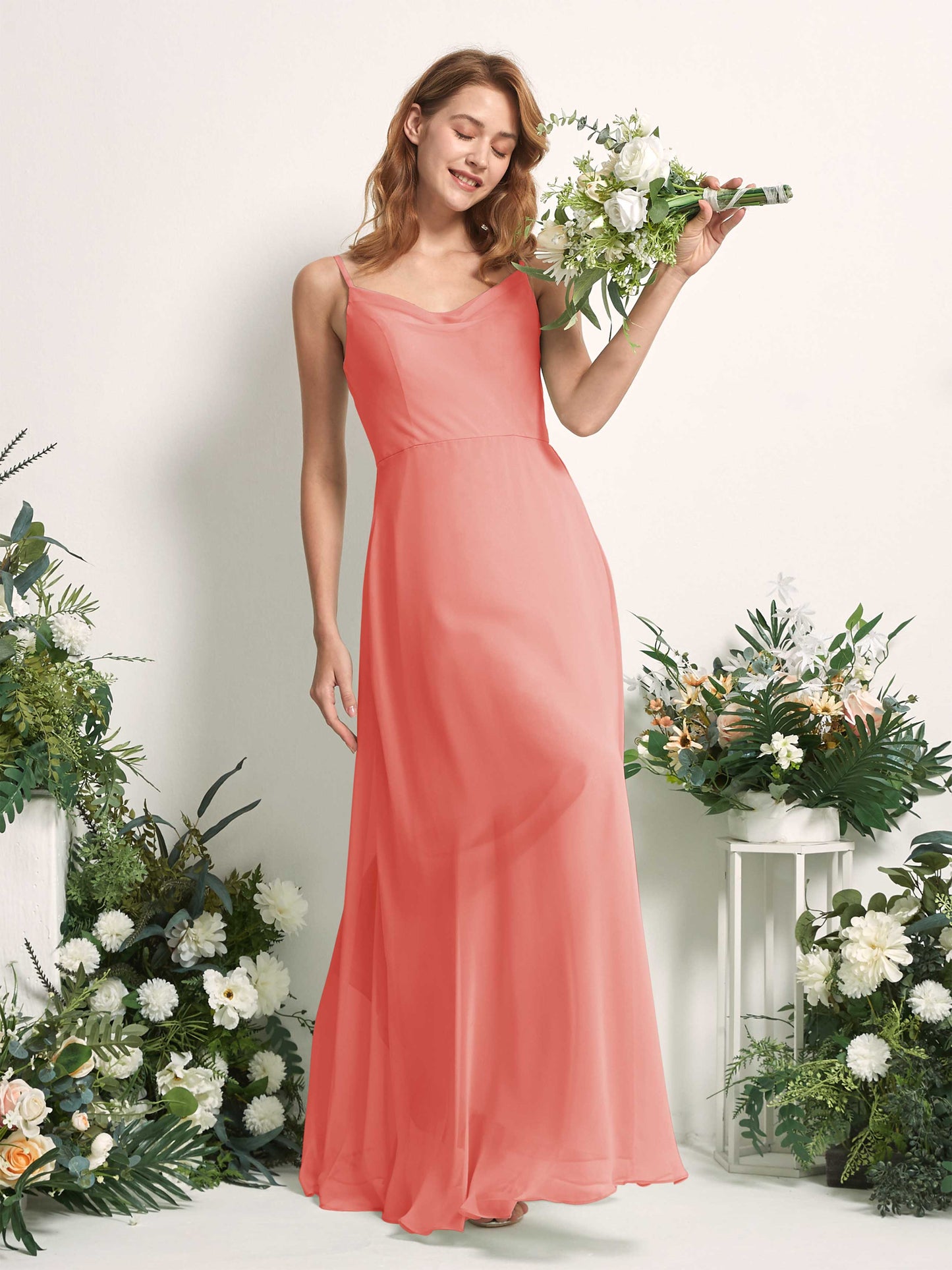 Hannah Peach Pink Sleeveless Maxi Dress