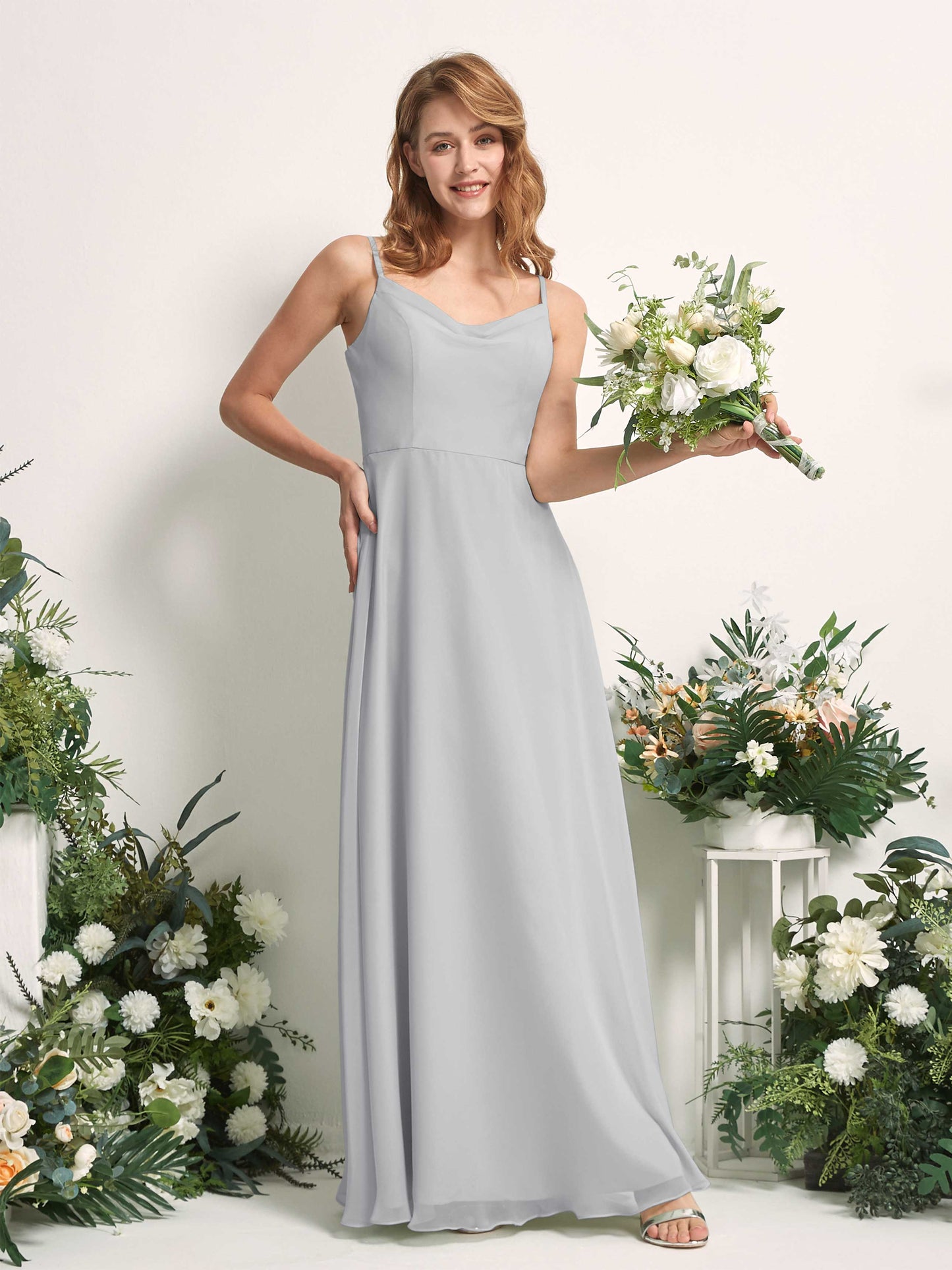 Hannah Silver Sleeveless Maxi Dress