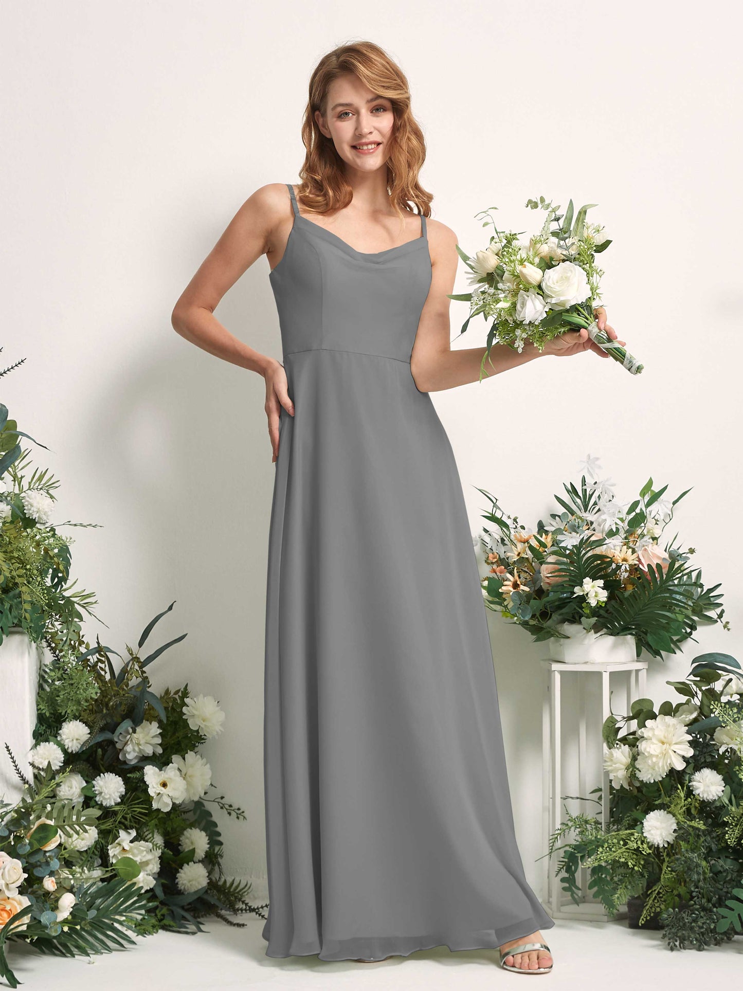 Hannah Steel Gray Sleeveless Maxi Dress