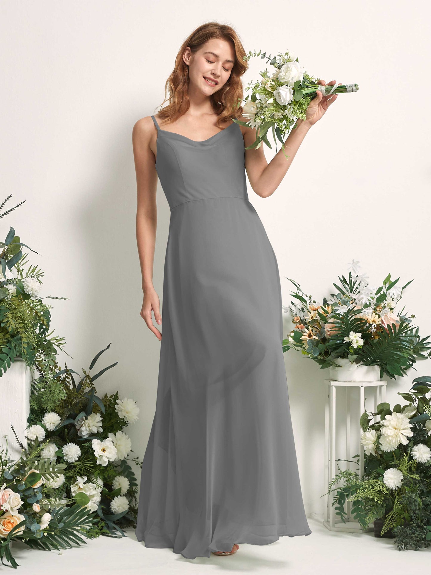 Hannah Steel Gray Sleeveless Maxi Dress