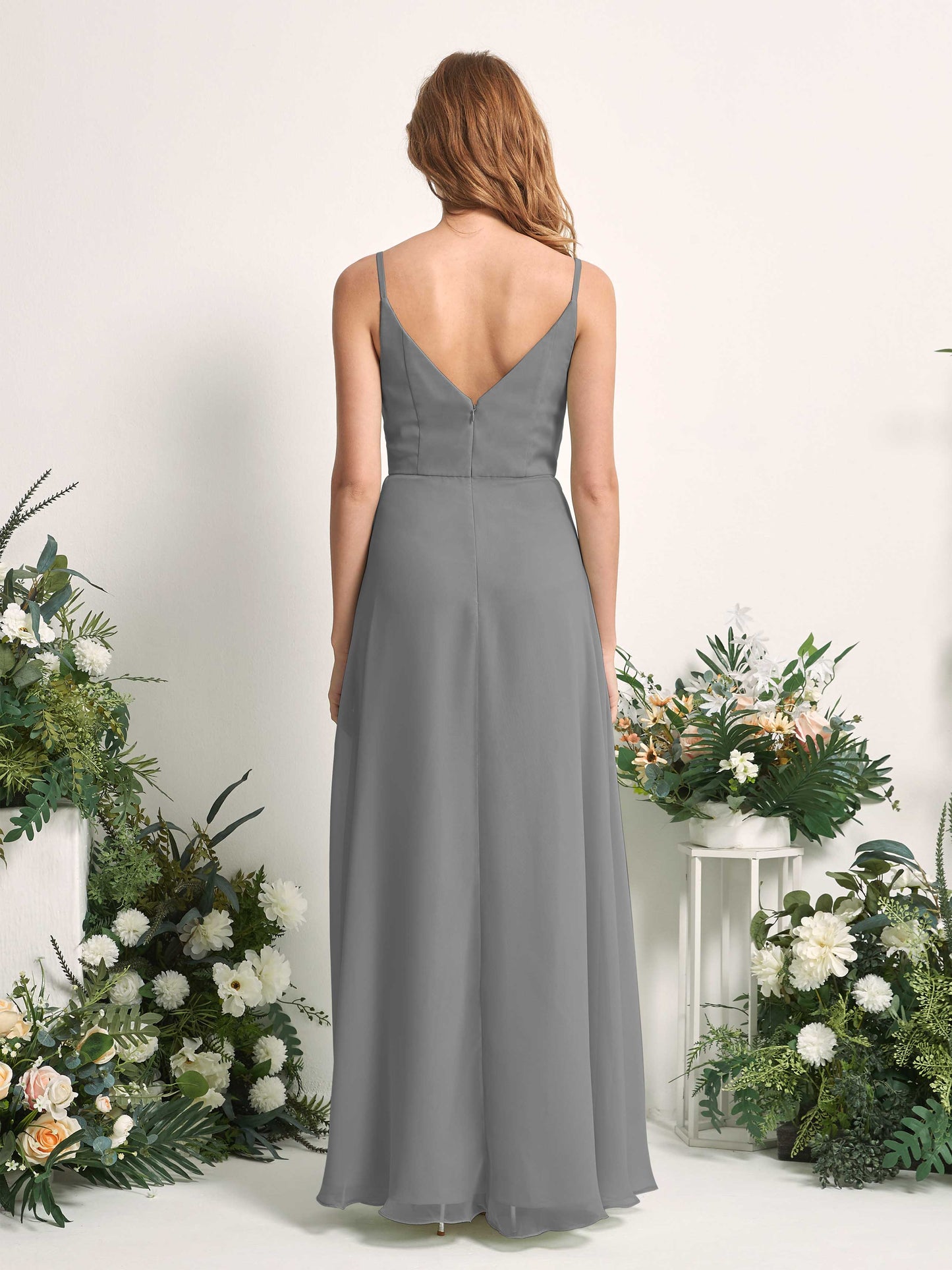 Hannah Steel Gray Sleeveless Maxi Dress