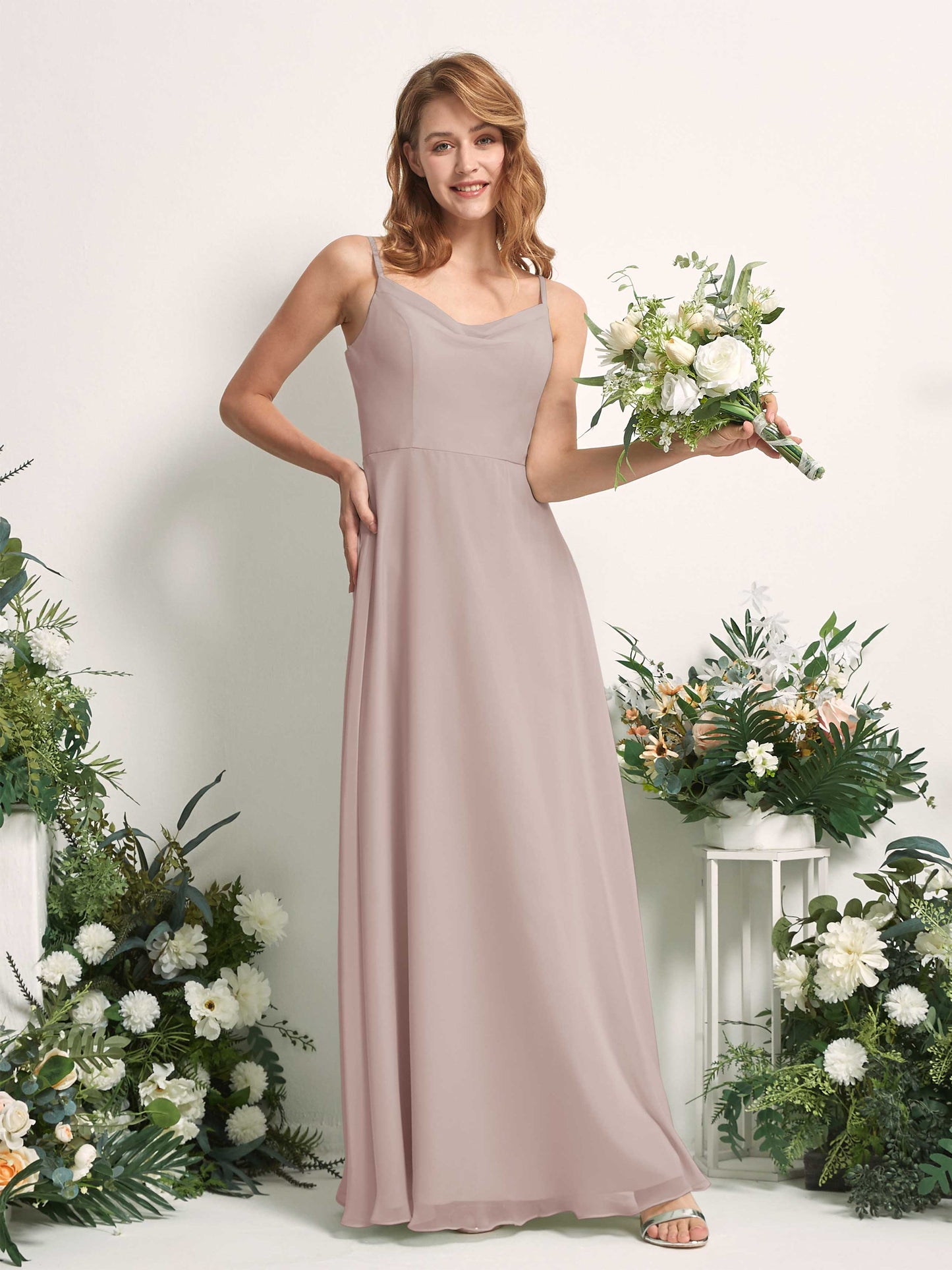 Hannah Taupe Sleeveless Maxi Dress