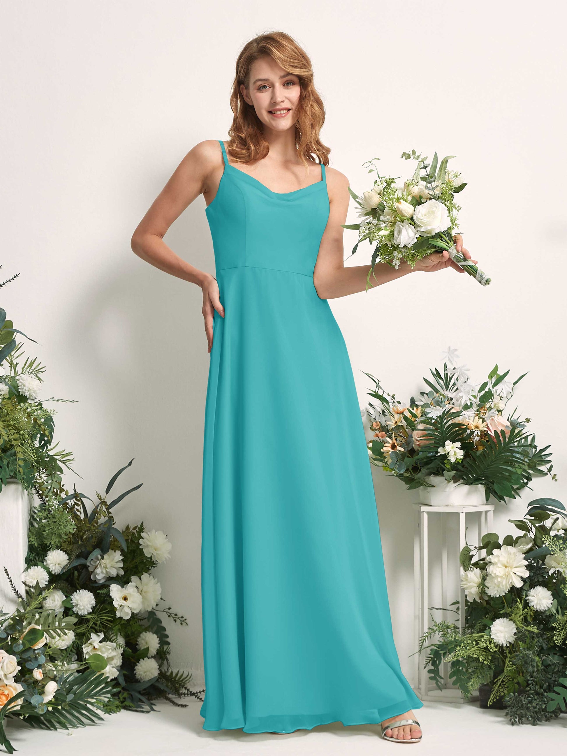 Hannah Turquoise Sleeveless Maxi Dress