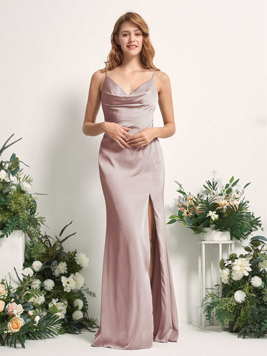 Hayley Dusty Rose Satin Sleeveless Maxi Dress